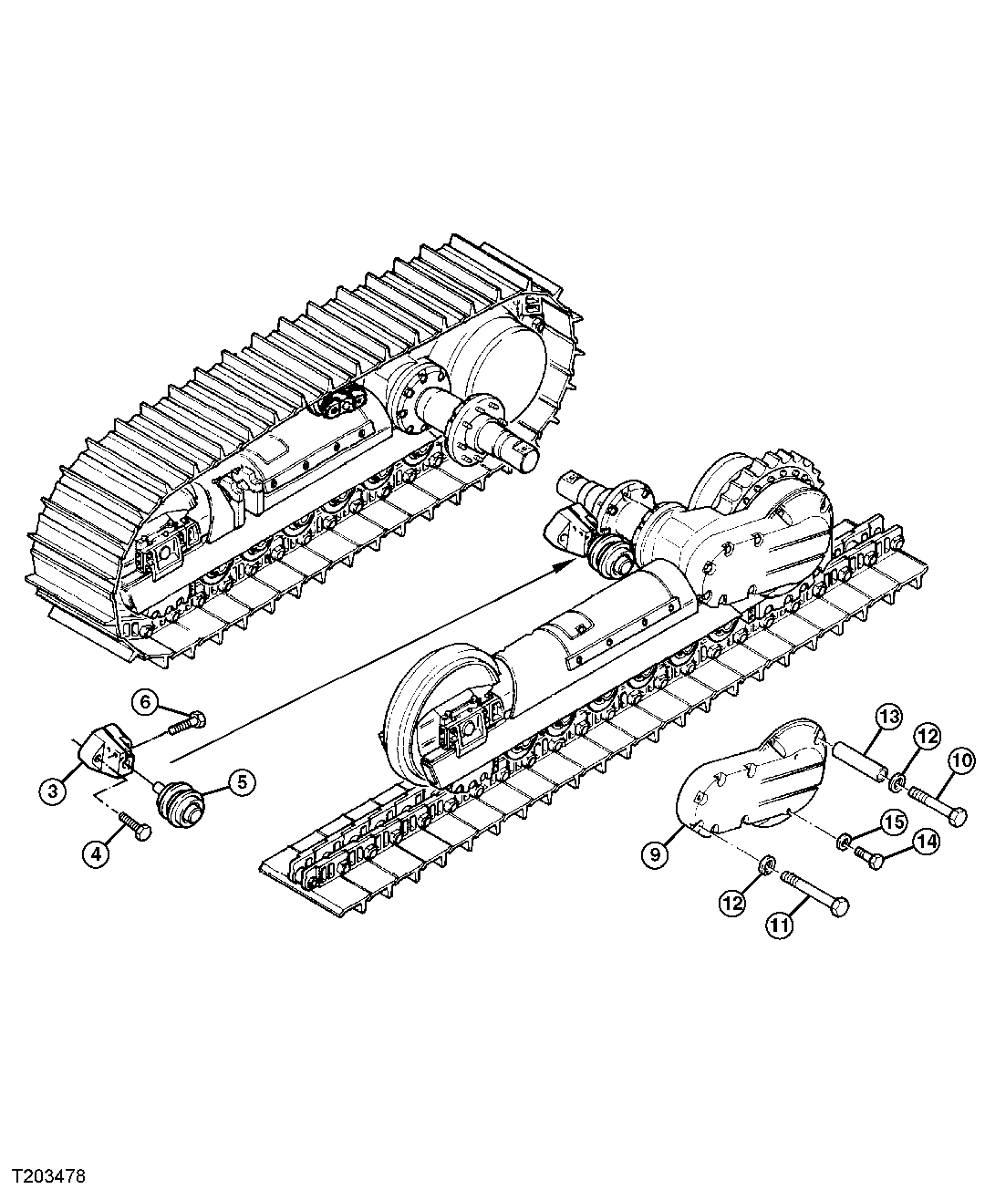 Final Drive Cover, Track Chain Carrier Roller And Support