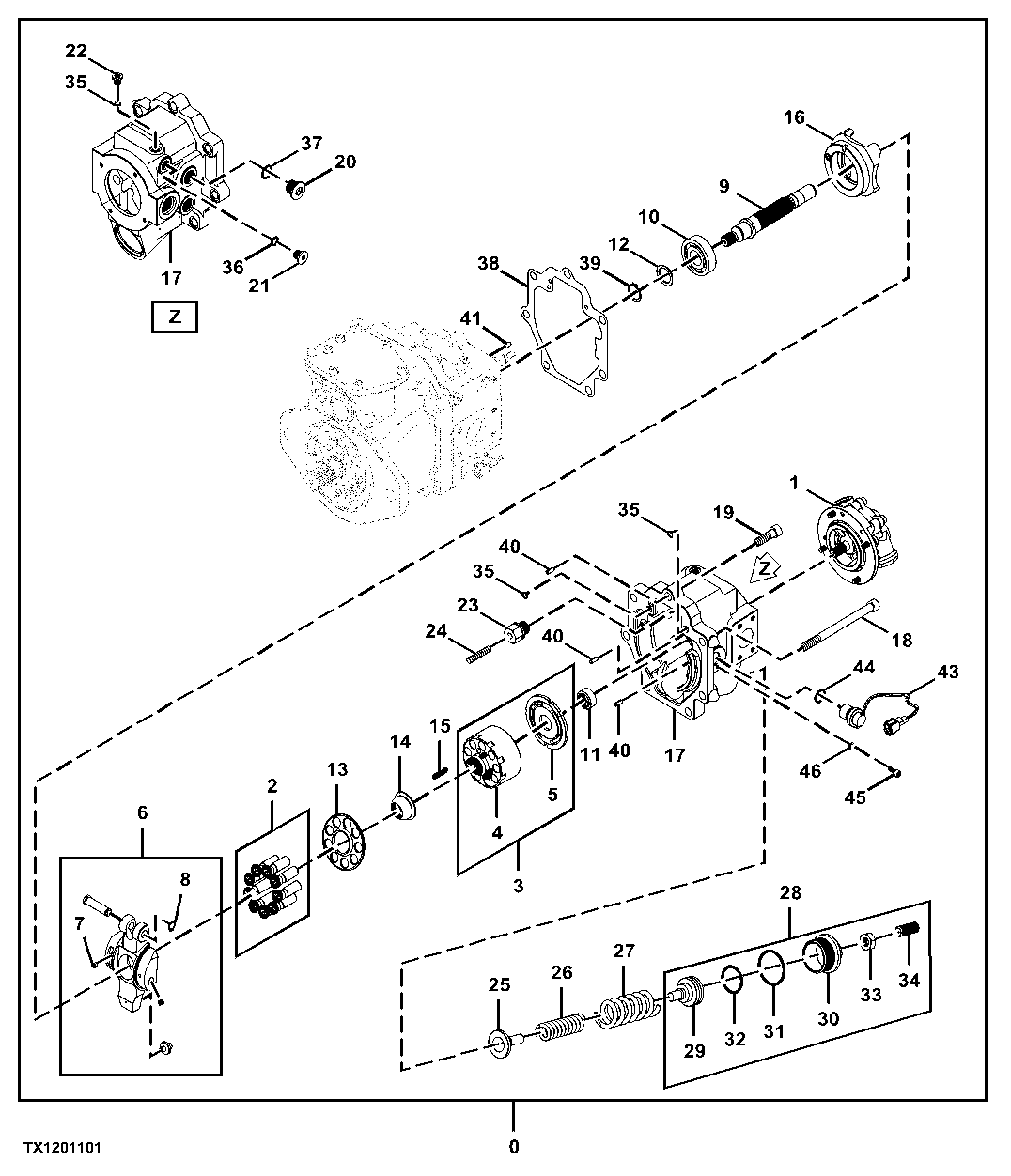 Hydraulic Pump Rotating Group (3 of 3) (014149 - )