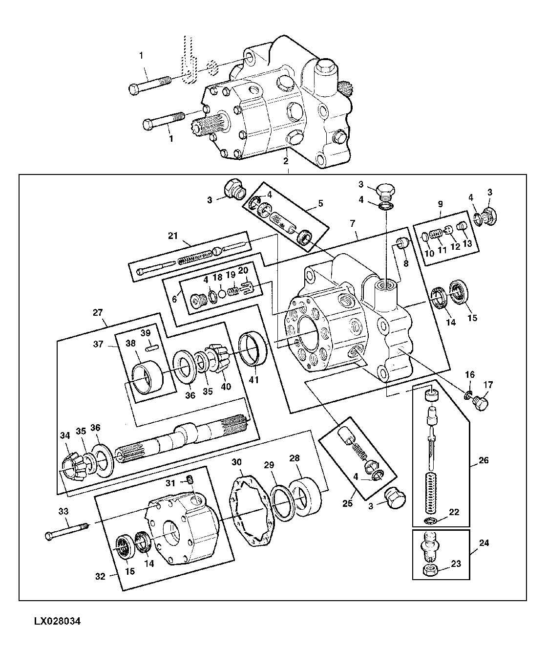 HYDRAULIC PUMP (23CM3=1.4 CU.IN.) WITH FRONT PTO