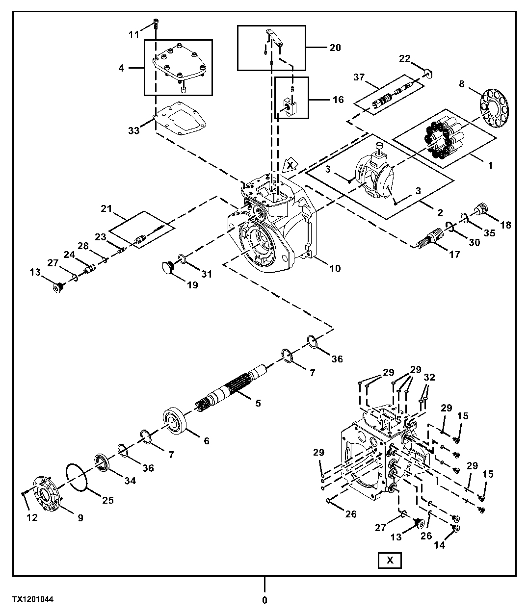 Hydraulic Pump Rotating Group (1 of 3) (016160 - )