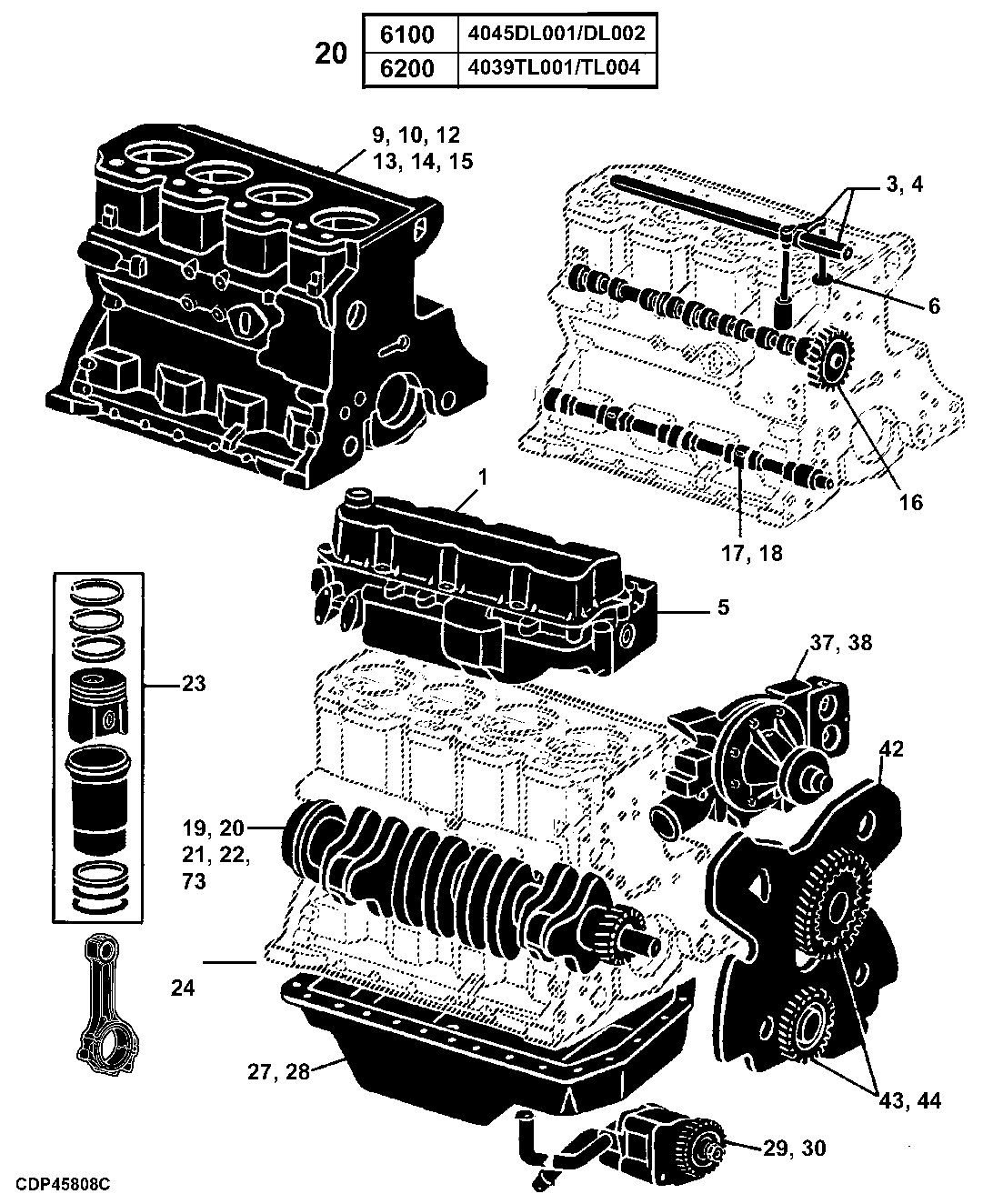 20 ENGINE, 6100 (4045DL001/DL002), 6200 (4039TL001/TL004)