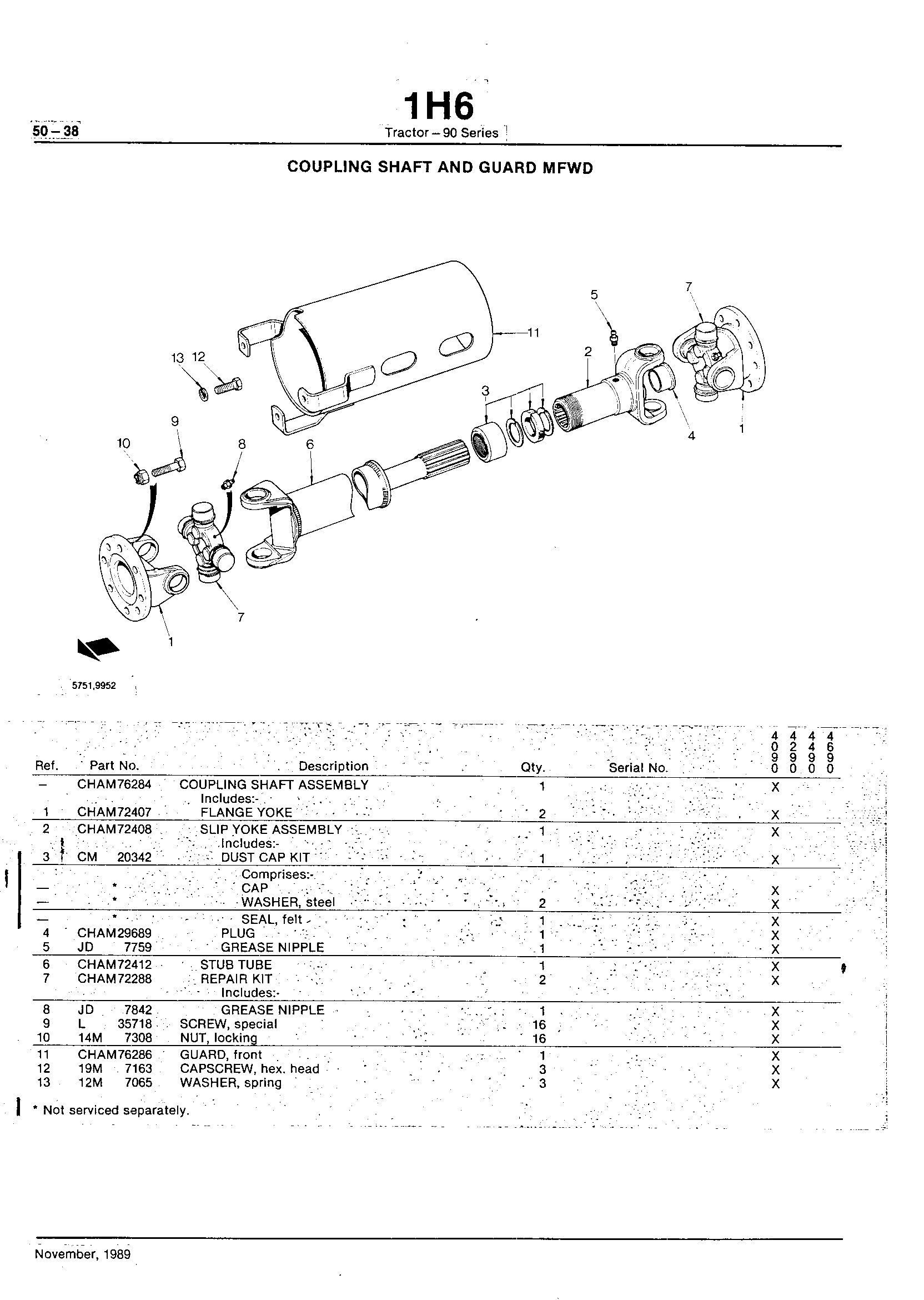 Power Train Coupling Shafts (Continued)
