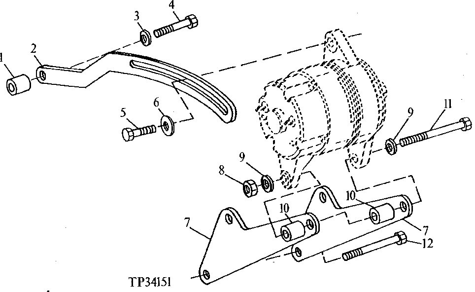 ALTERNATOR MOUNTING (135-AMP) (BOSCH) (538967 - 545649)
