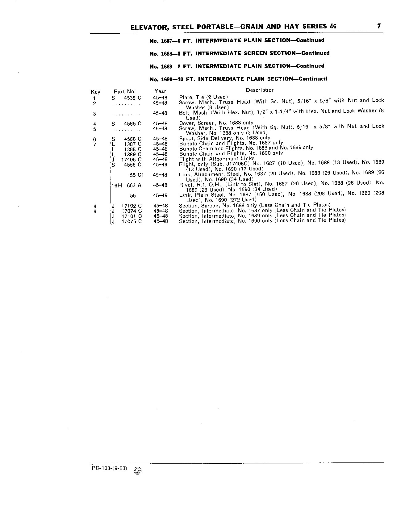 Section, Intermediate (Continued)