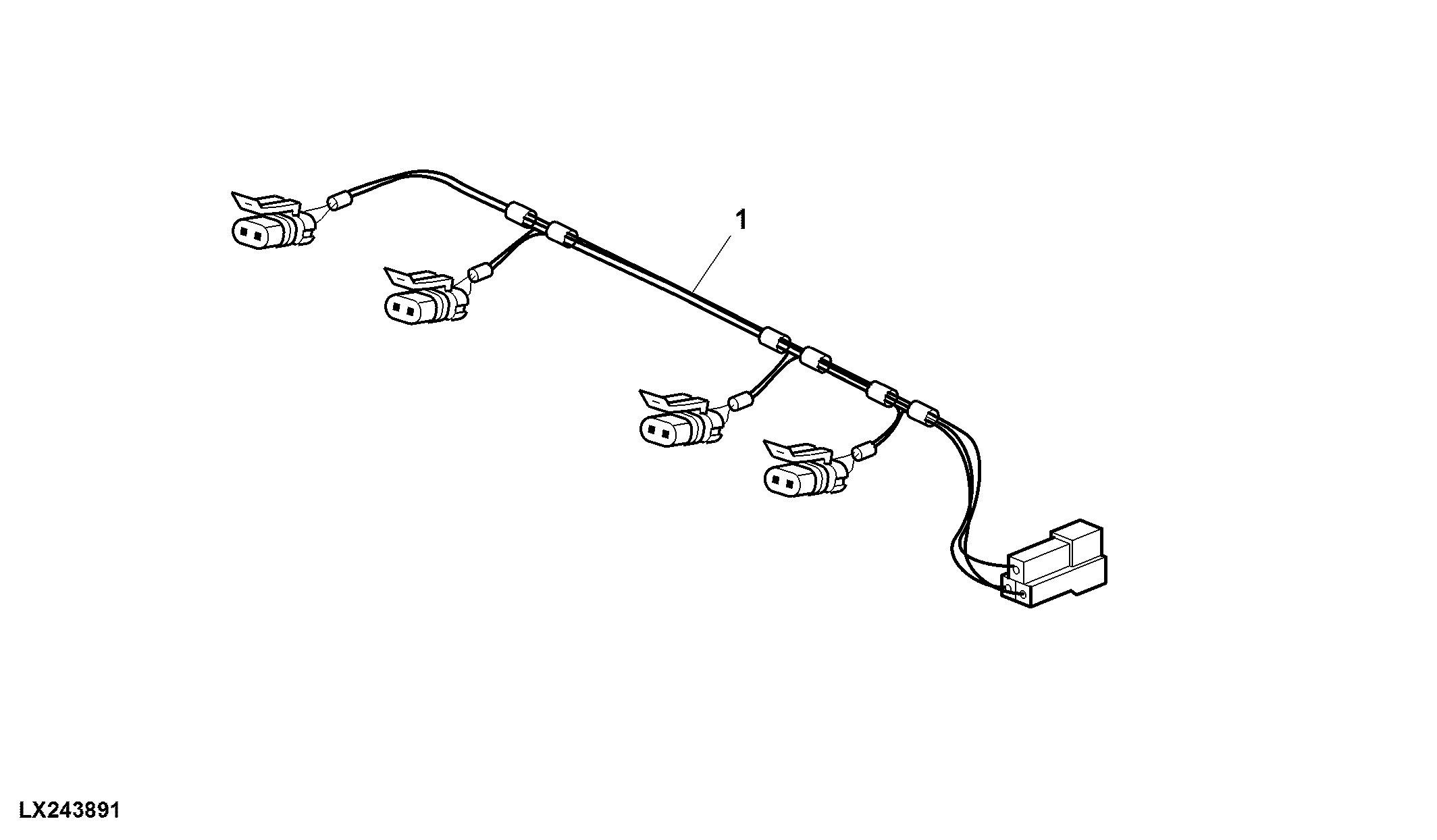 Wiring Harness, Worklight, H3, Cab Rear