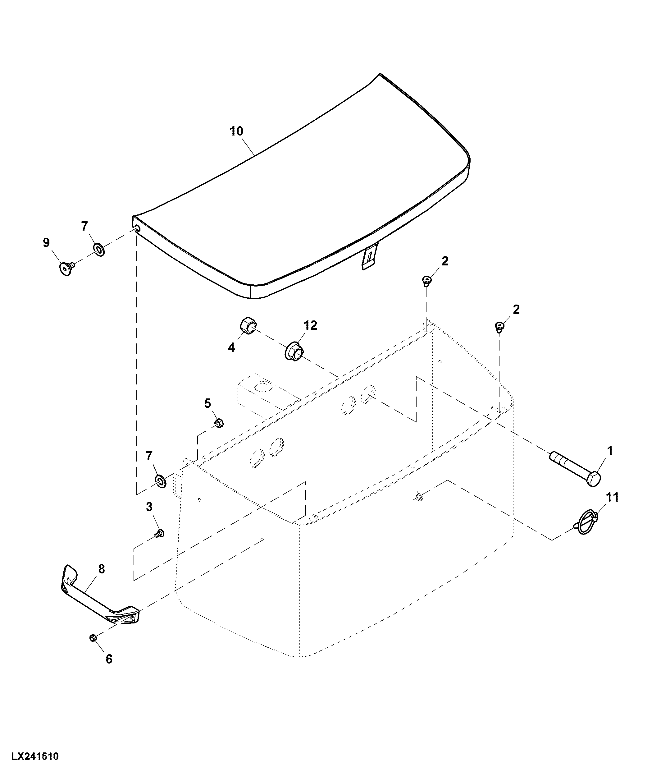 Attachment, Mounting Parts, Storage Container, 45 L
