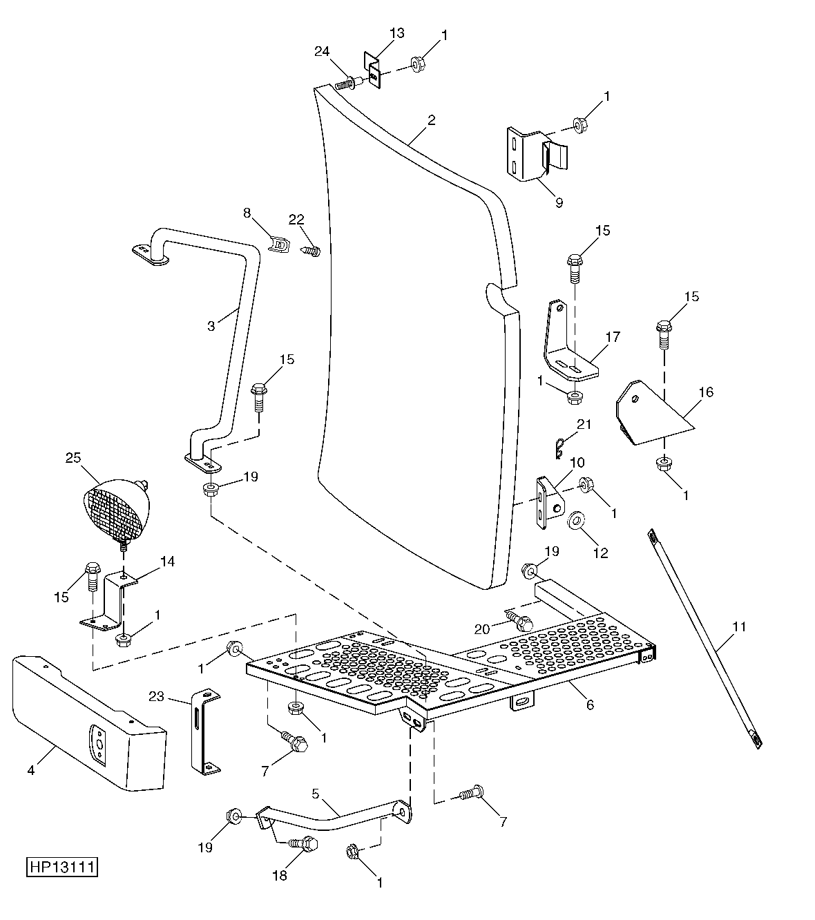 ENGINE ACCESS PLATFORM AND REAR LAMP ASSEMBLY