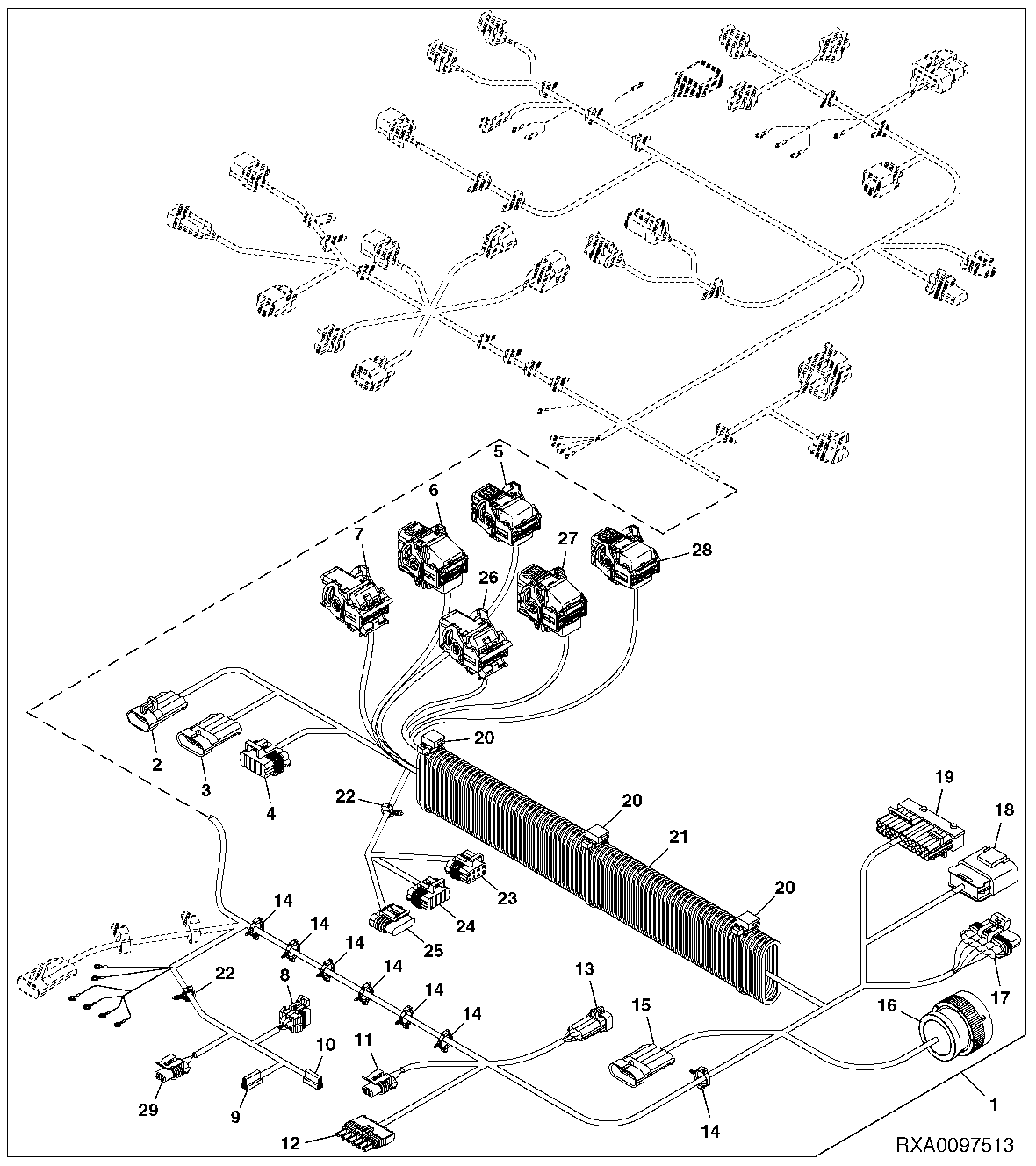 CHASSIS WIRING HARNESS CONNECTORS (2/2) (ELECTRO HYDRAULIC SCV) (W/O TLS)