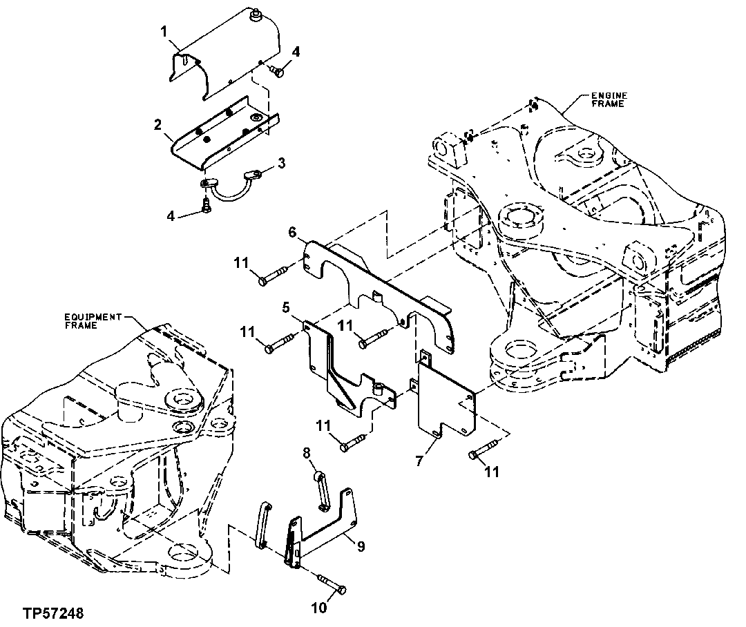 ENGINE AND EQUIPMENT FRAME GUARDS WITH DRIVE SHAFT COVER