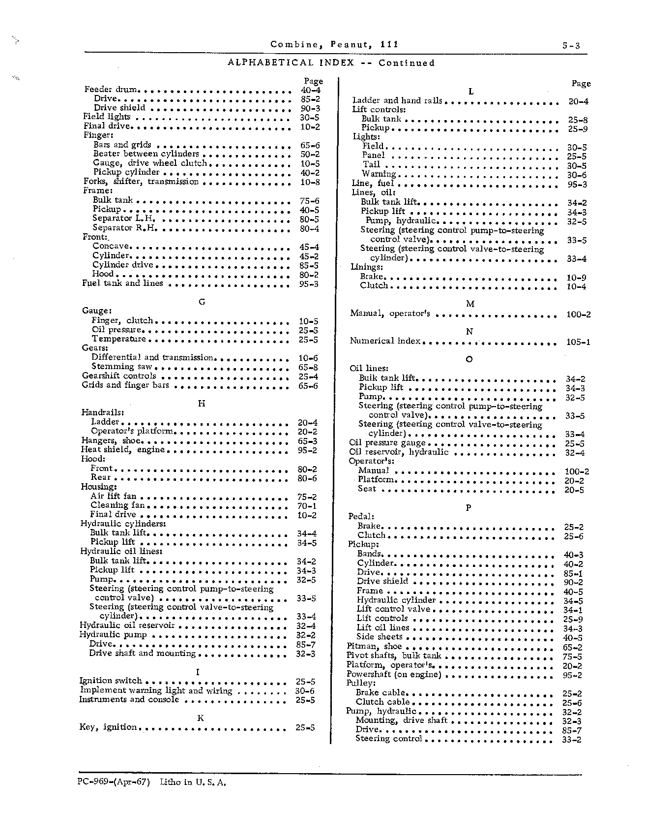 Engine: Parts information (see PC-667-"165" power unit) (Continued)