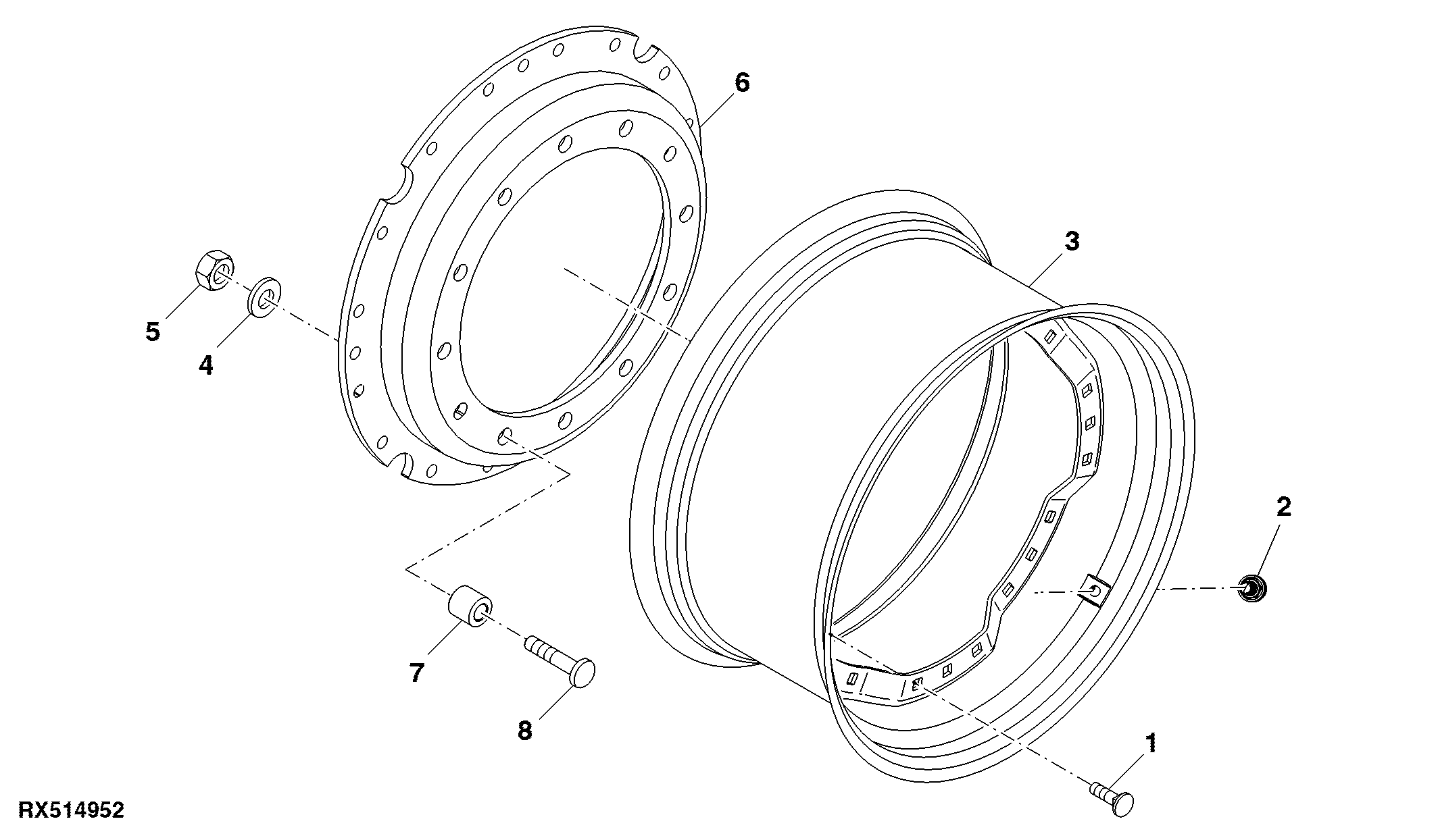 Front Wheel Assembly, MFWD, 12 Bolt, 8-Position