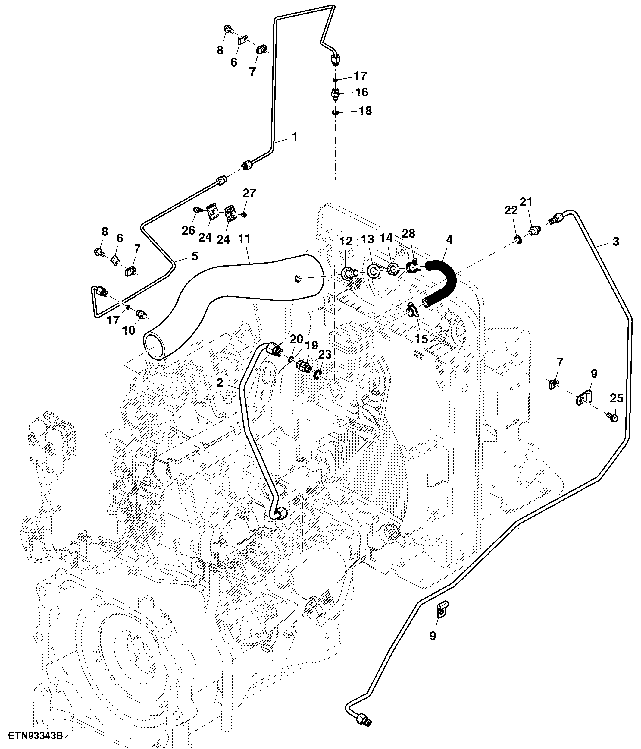 Air Brake Lines, Compressor, OOS ( -100100), Cab ( -400100)