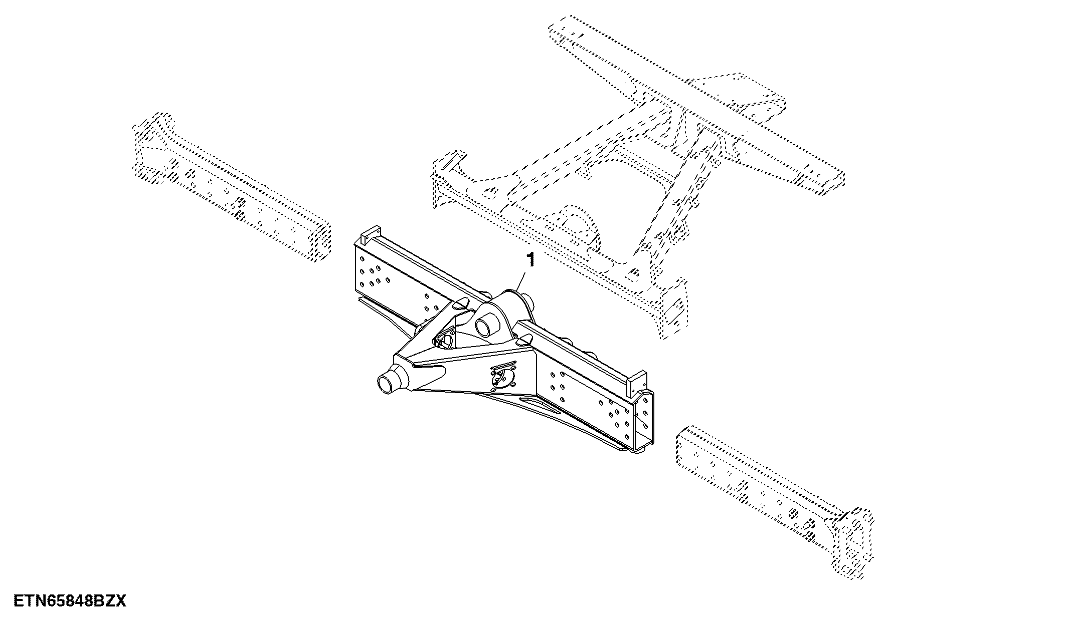 Rear Axle, Extra Heavy Duty, Adjustable, Weldment