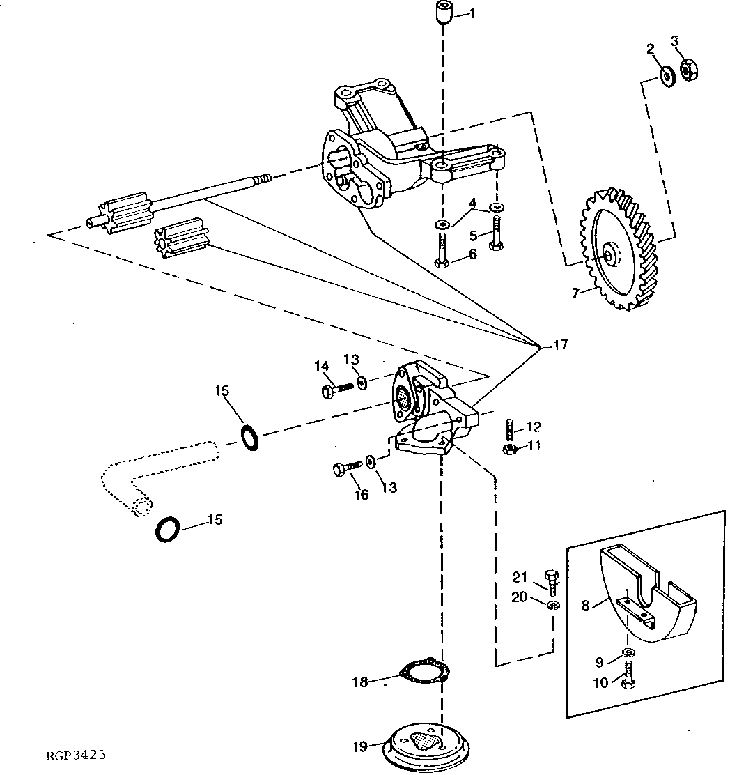 ENGINE OIL PUMP (CRANKSHAFT DRIVEN) (EARLY DESIGN)
