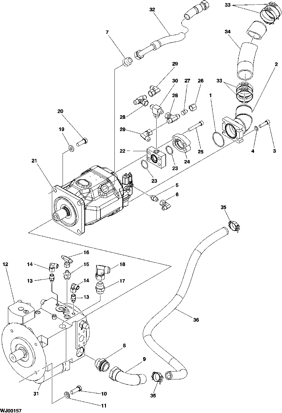 Hydraulic Drive Pump and Work Pump Mounting