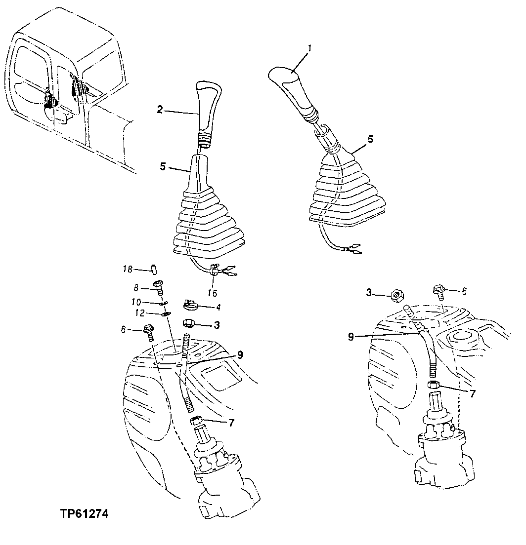 Pilot Control Lever Components (Dig and Swing)