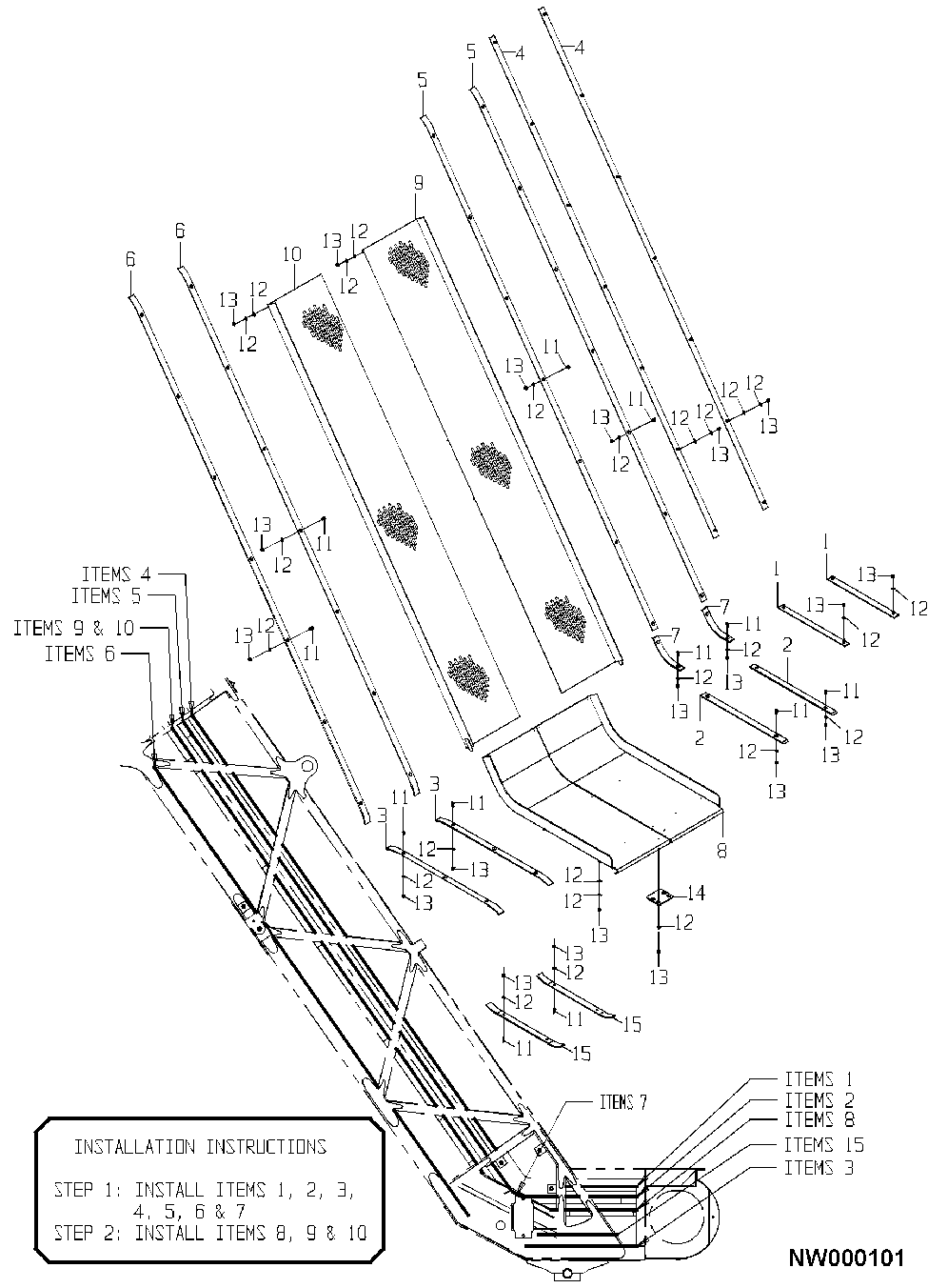 Elevator - Wear Strip And Floor - Lower Section