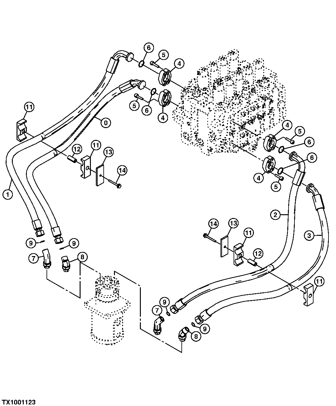 Hydraulic Lines (Control Valve To Rotary Manifold)