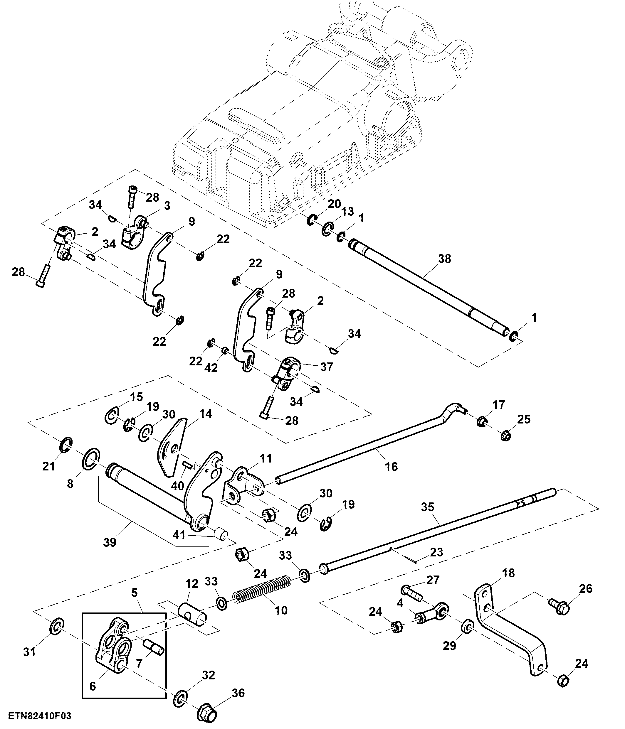 Rockshaft Control Linkage, W/O EQRL, W/O SCV, Reverse PTO