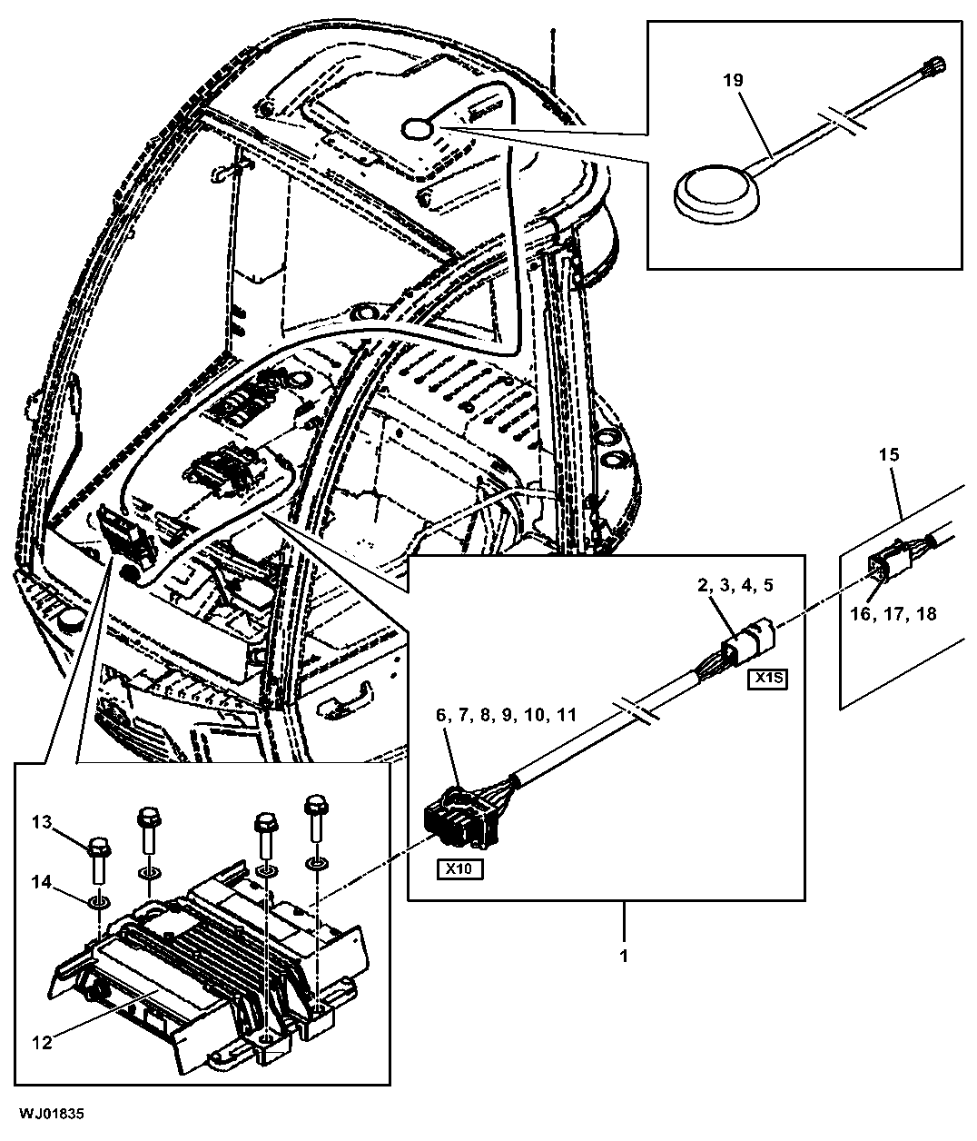 JDLink™ Satellite Module (SAT) Controller Mounting and Antenna