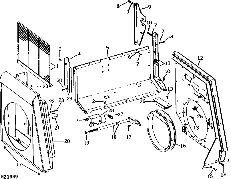 FAN SHROUD, ENGINE COMPARTMENT REAR SHEET, AND INSTRUMENT WALL ( - 1500)