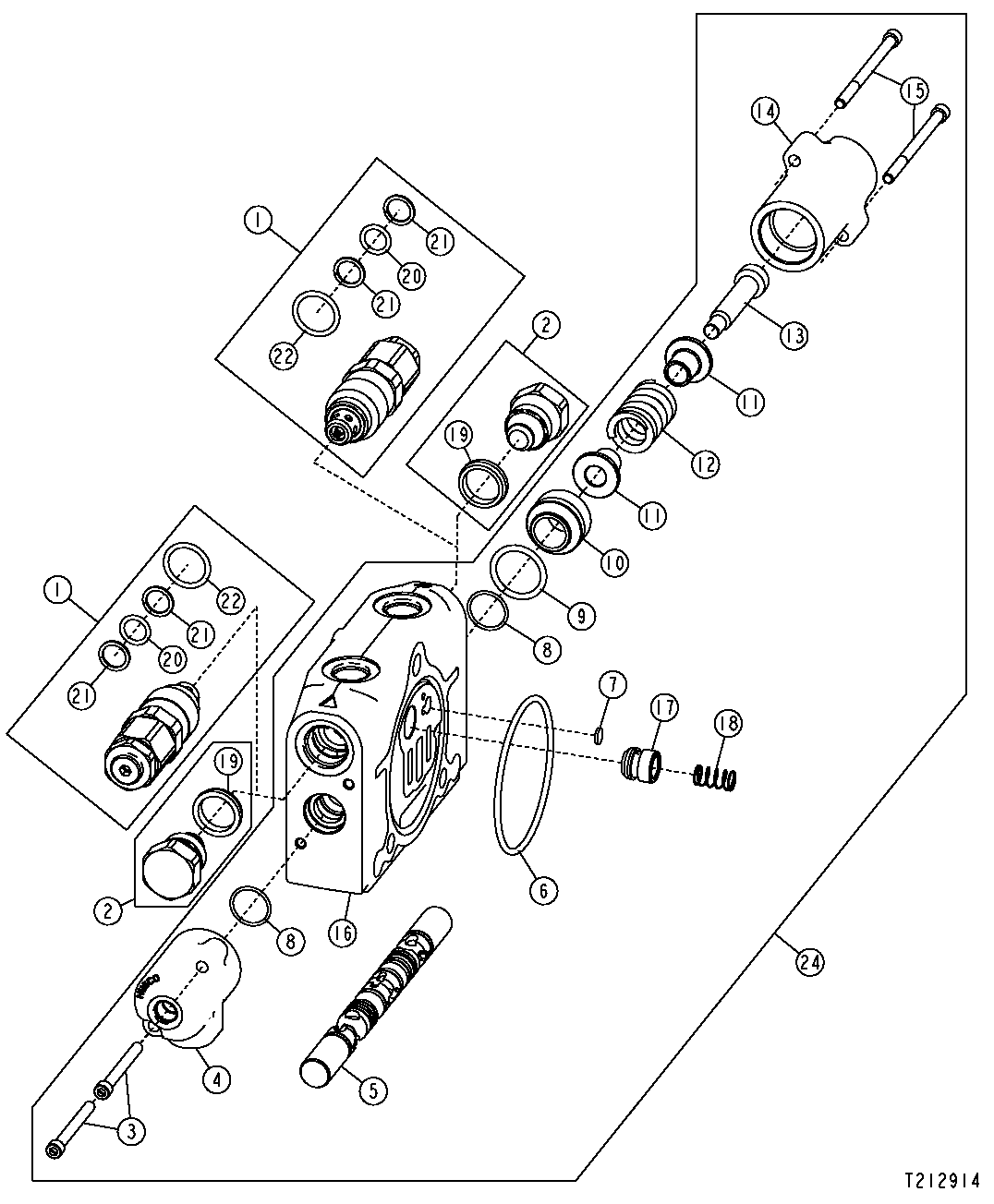 Hydraulic Control Valve Tilt, Angle or Auxiliary Section