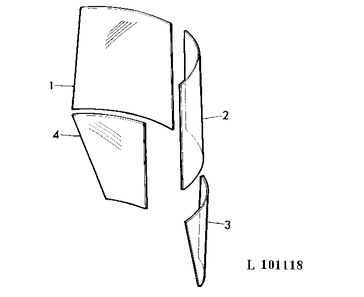 FRONT WINDSHIELDS WITH RIGHT-HAND DOOR