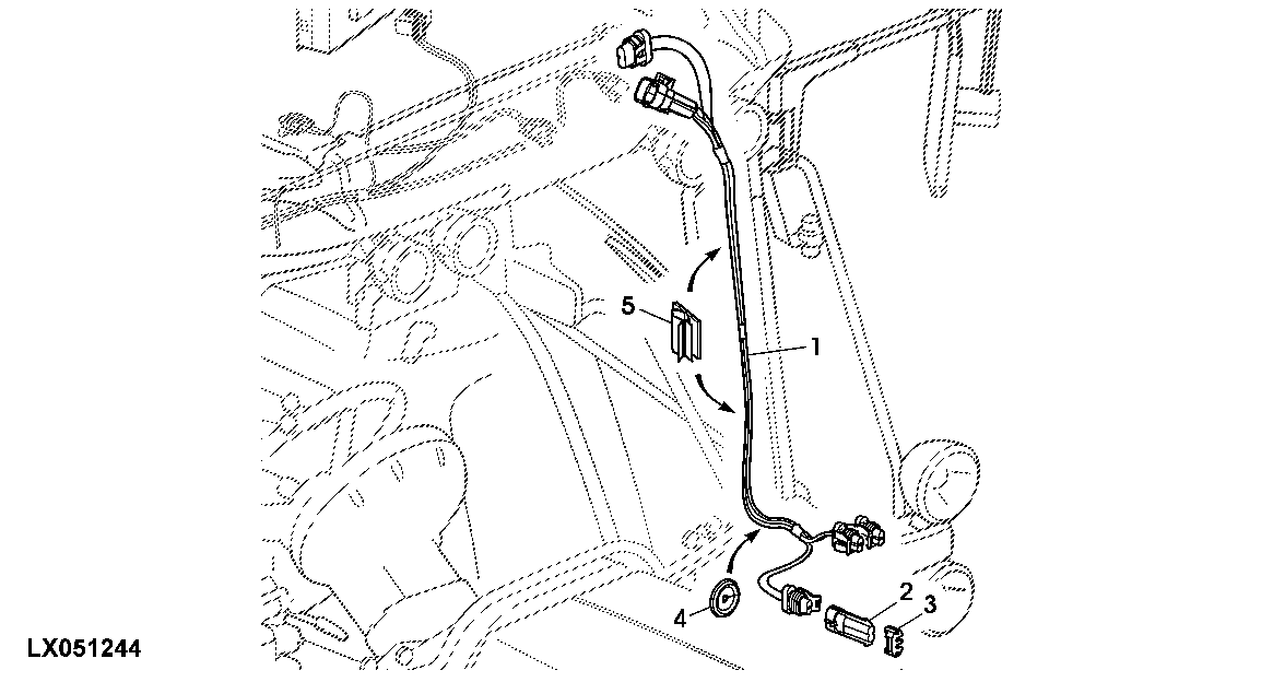 WIRING HARNESS, HEADLIGHTS OR WORKLIGHTS, IN FRONT