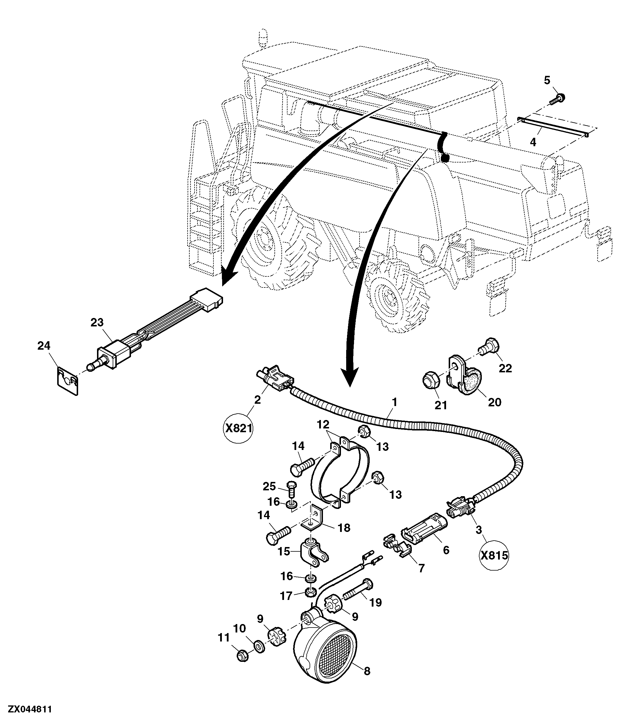 17" Unloading Auger Warning Light Wiring Harness