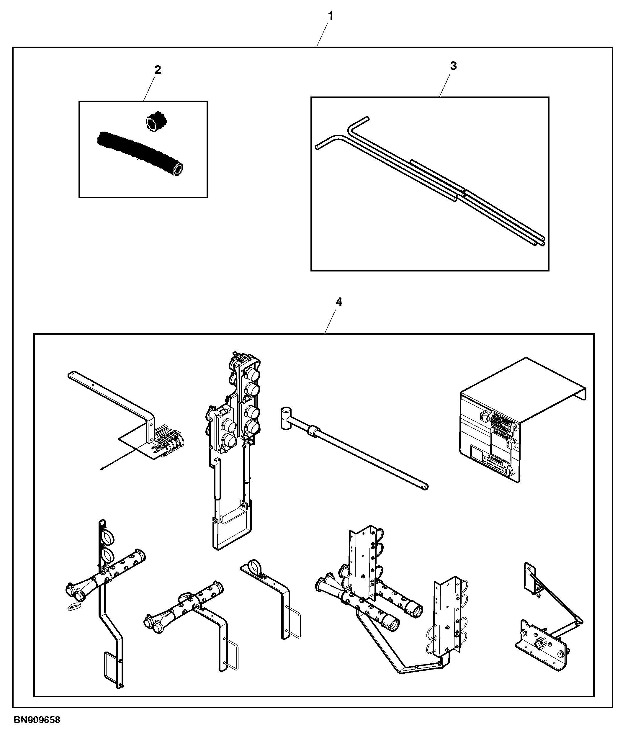 Attachment, Air Distribution Package, 12 Row, Tow-Between Cart