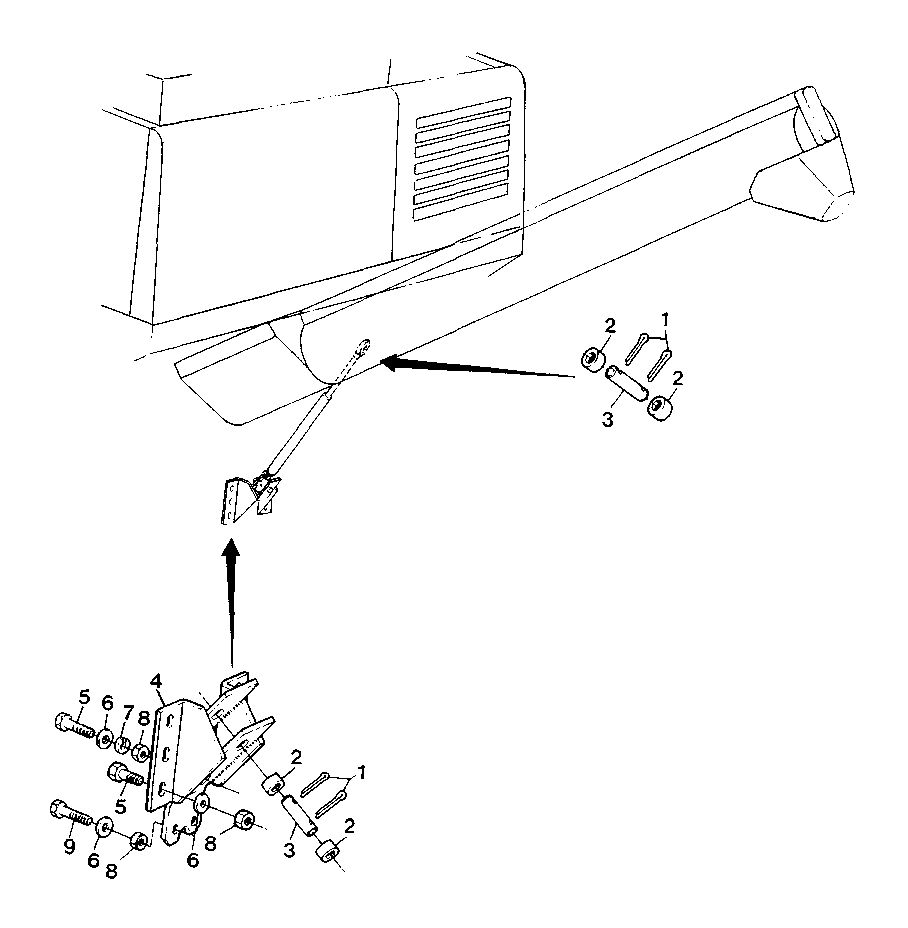 HYDRAULIC CYLINDER SUPPORTS FOR UNLOADING AUGER
