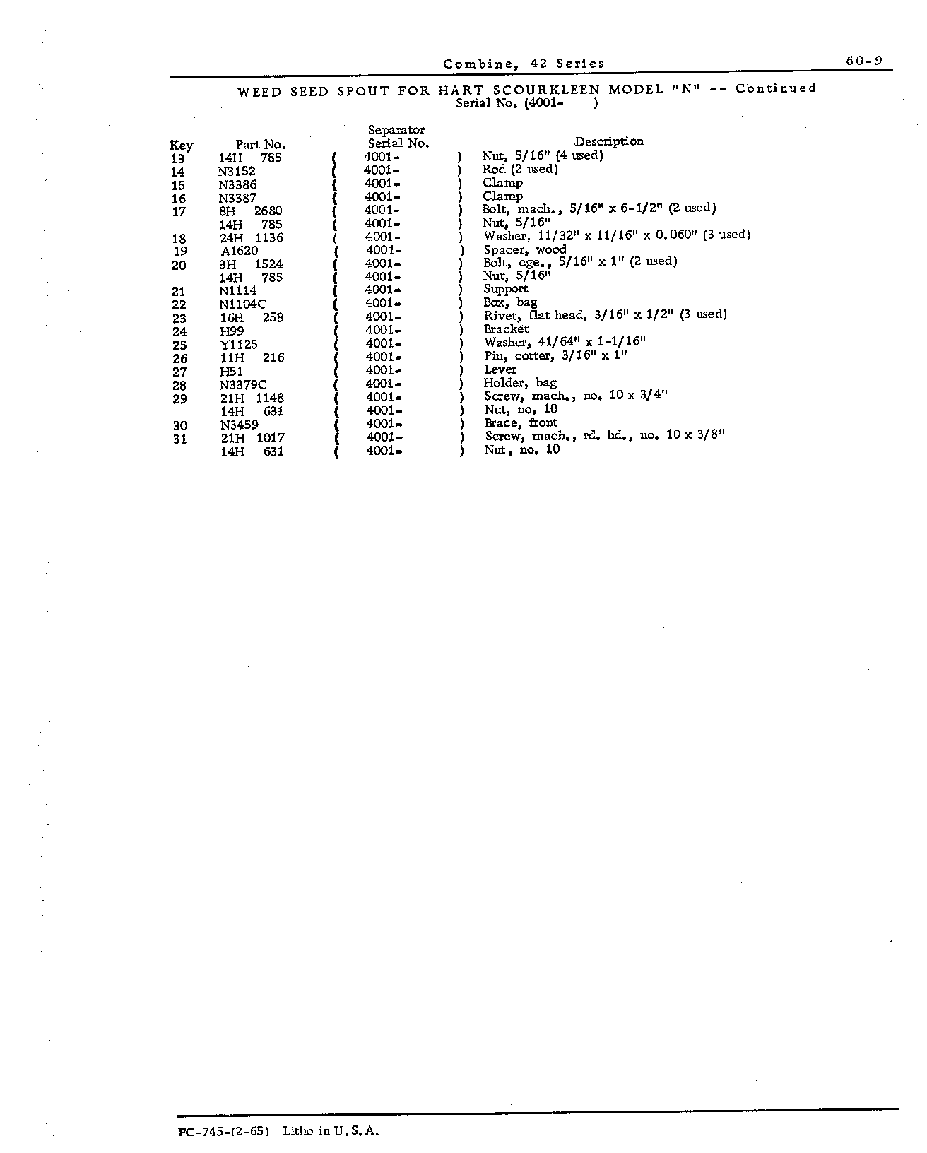 Discharge chute (Hart ScourKleen) (Continued)