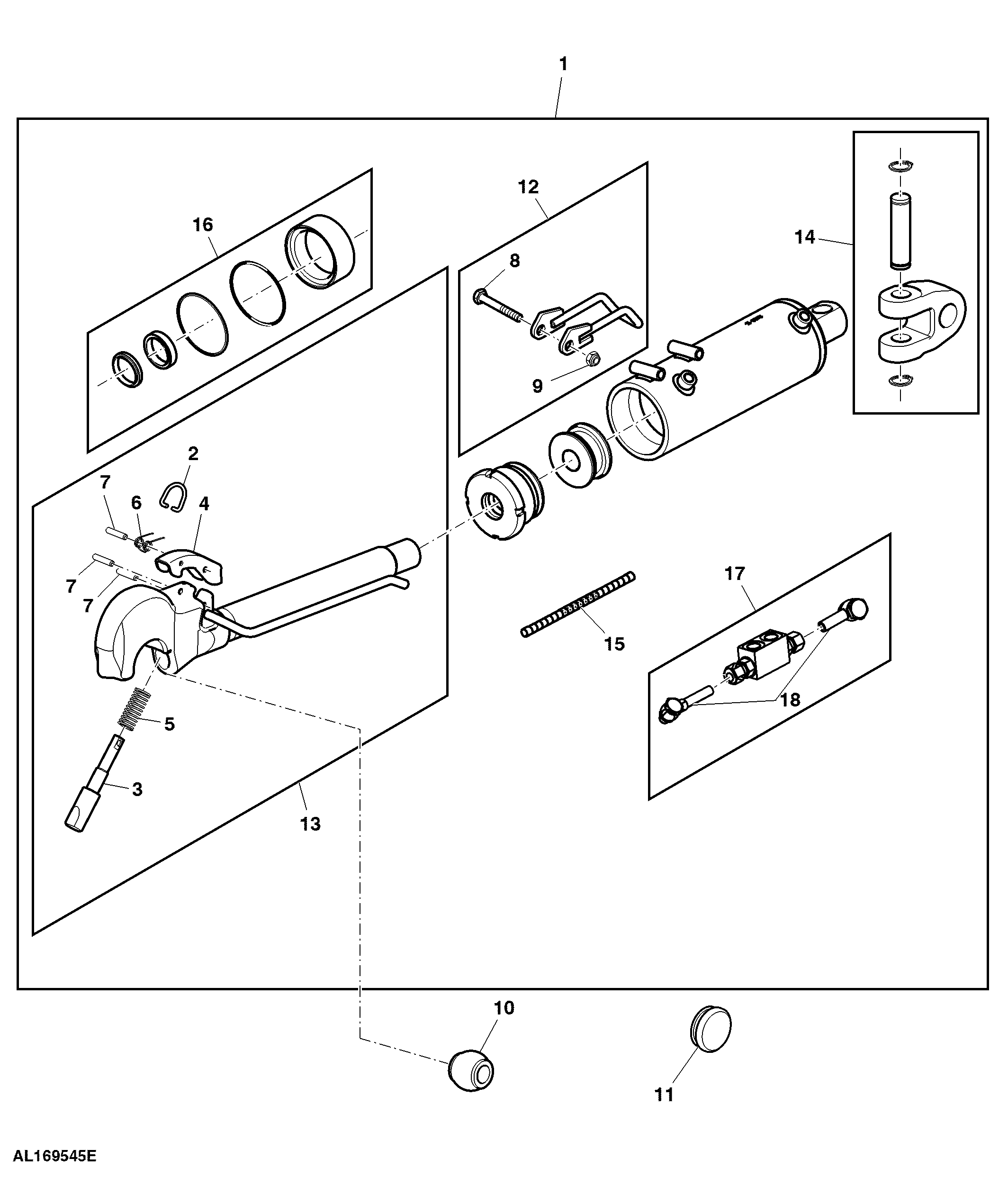 Hydraulic Center Link, Catagory 3, W/o Displacement Sensor