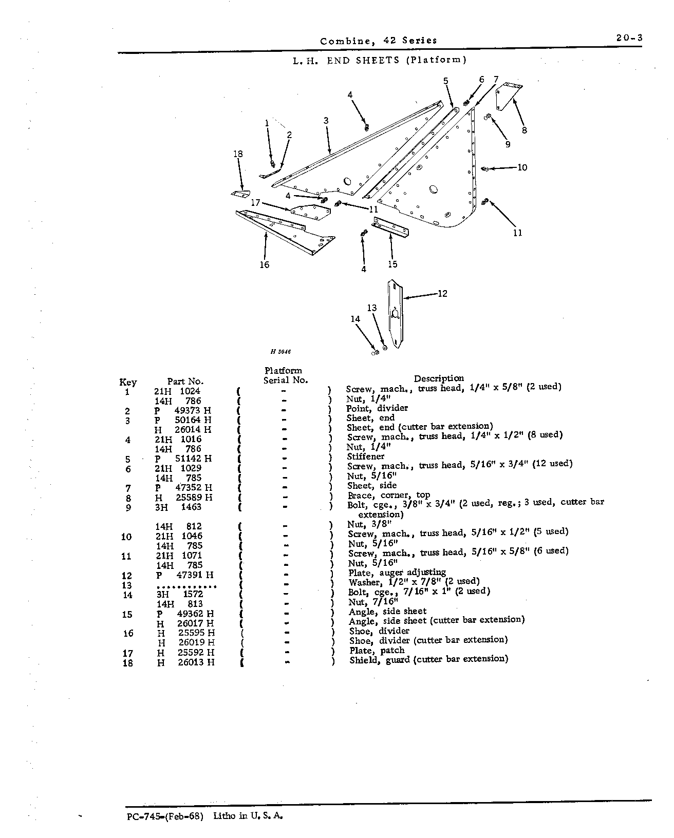 Dividers, platform end sheets (Continued)
