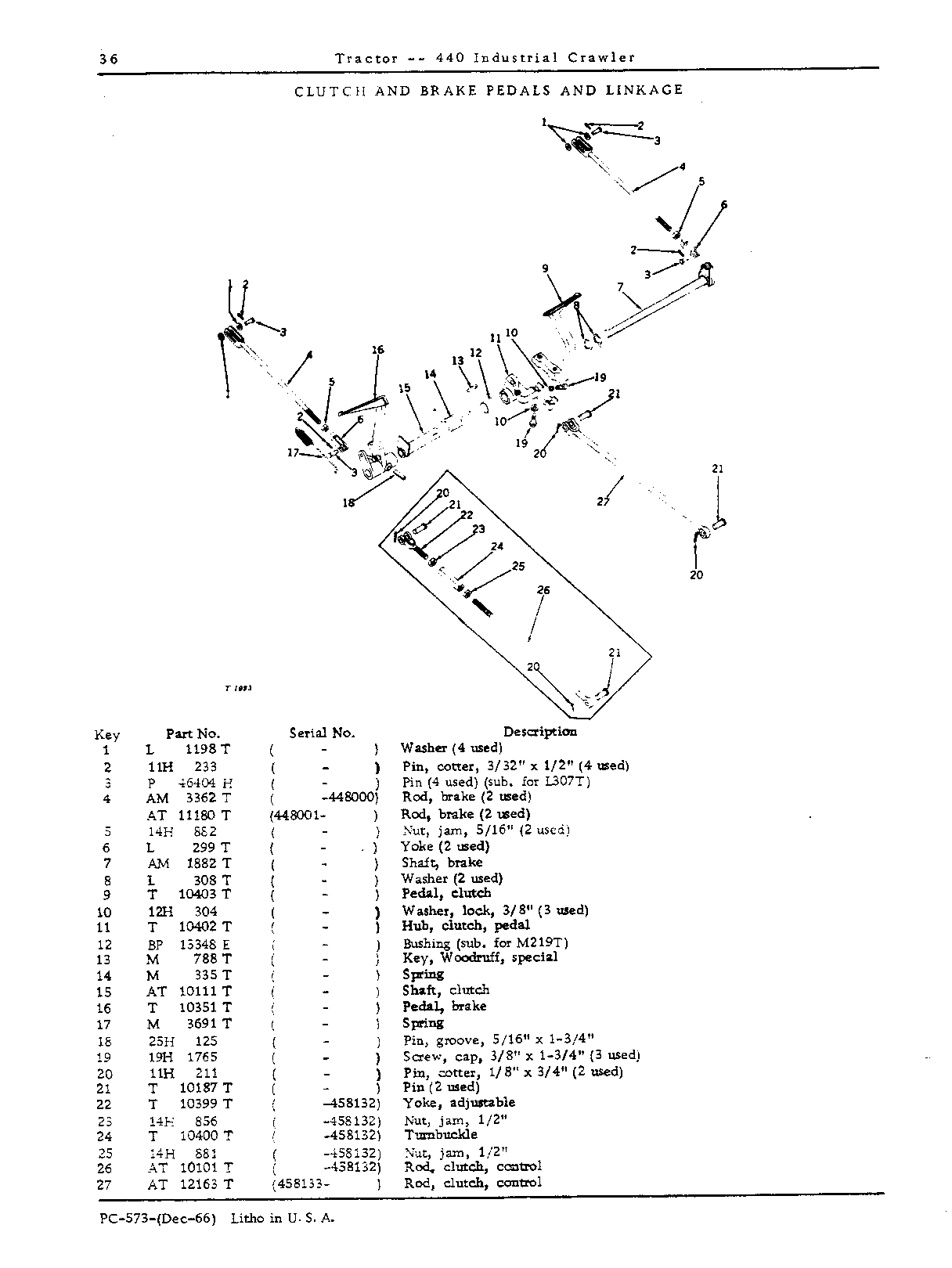 Clutch, Flywheel, Center Frame and Direction Reverser (Continued)