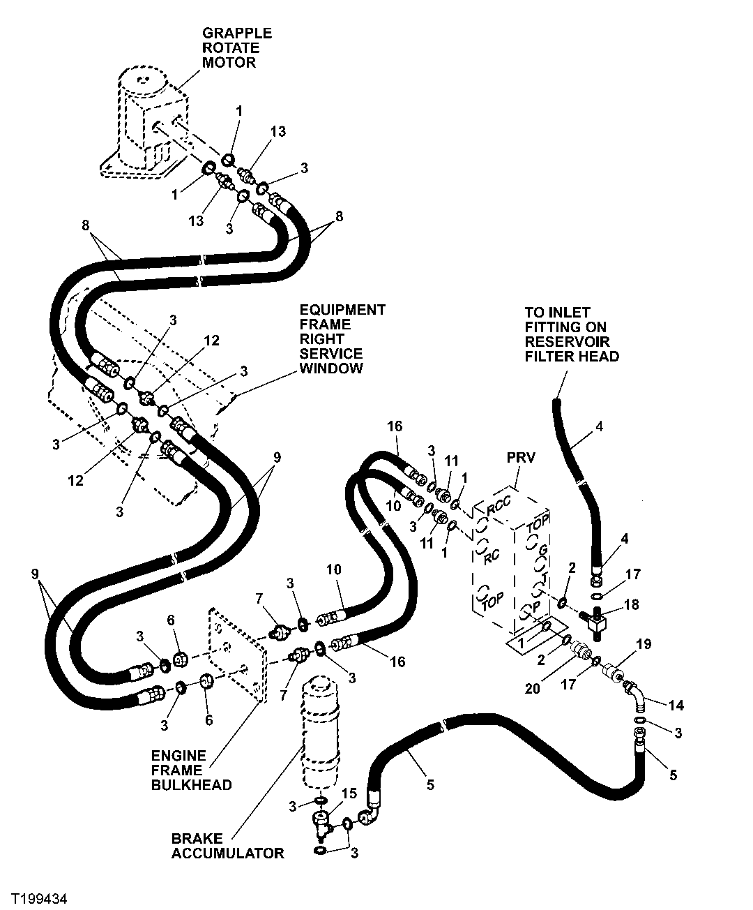 ROTATE MOTOR HYDRAULICS(SF & DF)(PILOT)(TC)(SN 580171-596699)