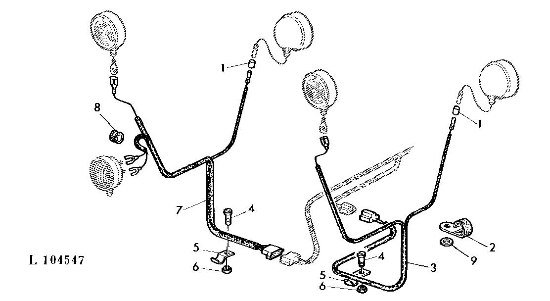WIRING HARNESS (WITH SHELL-TYPE FENDERS) "SEALED BEAM"