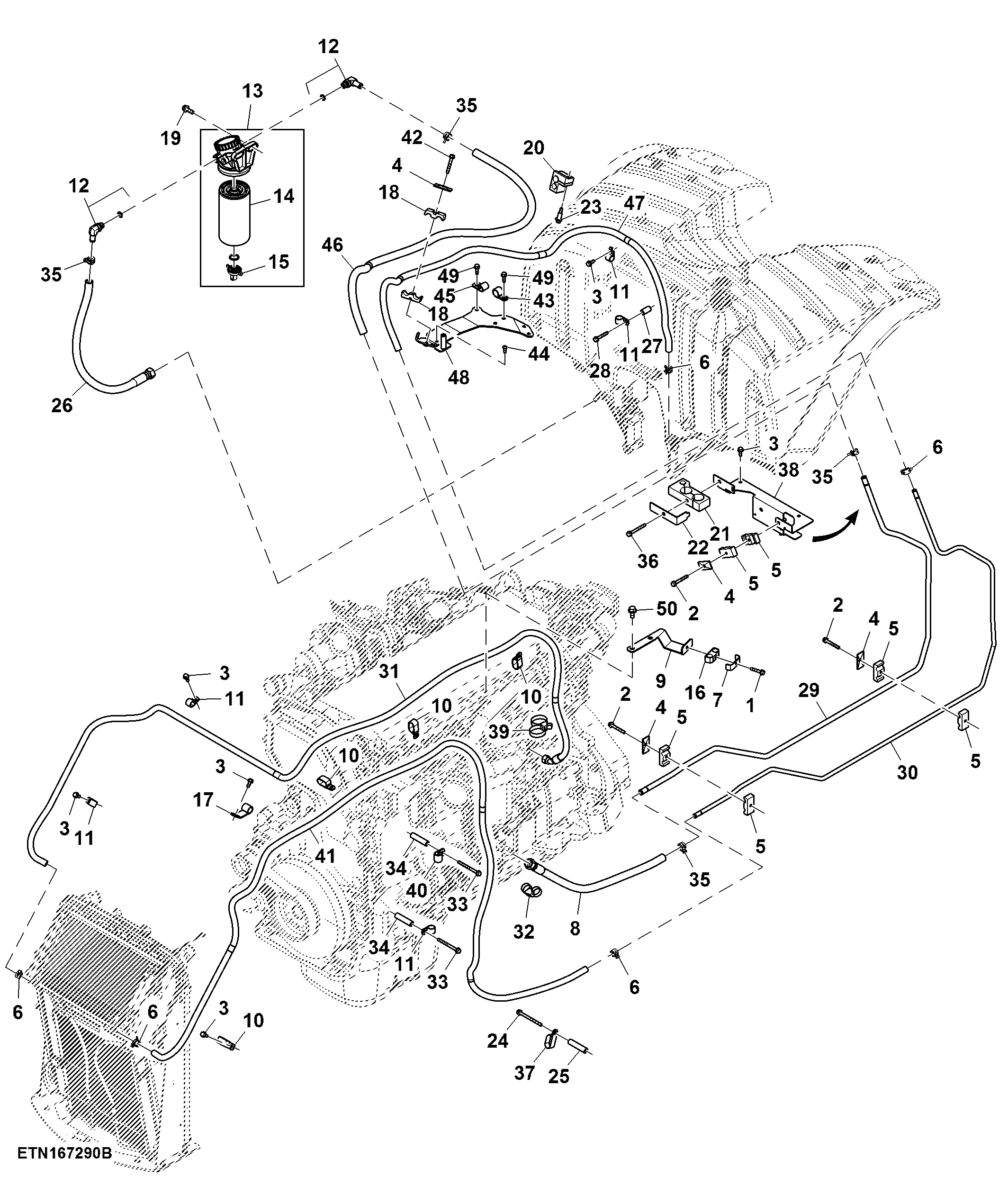 Fuel Lines, 15.0 L, FT4 Engine (801461 - 804100)