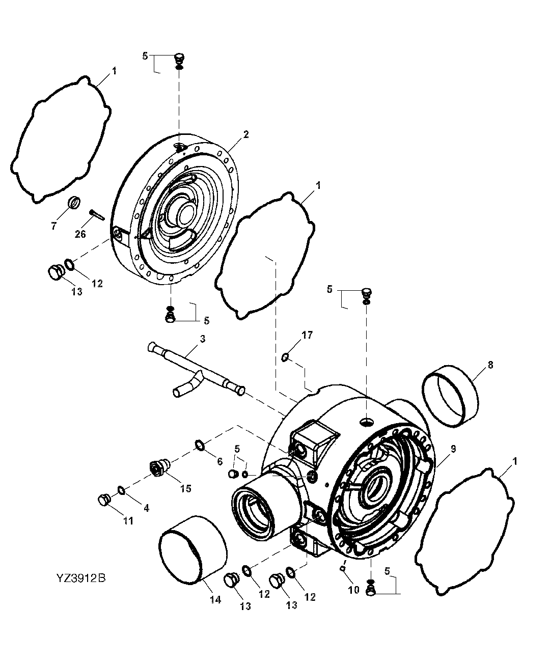 Rear Differential Case (Differential Lock) (RE66659) ( - 604689)