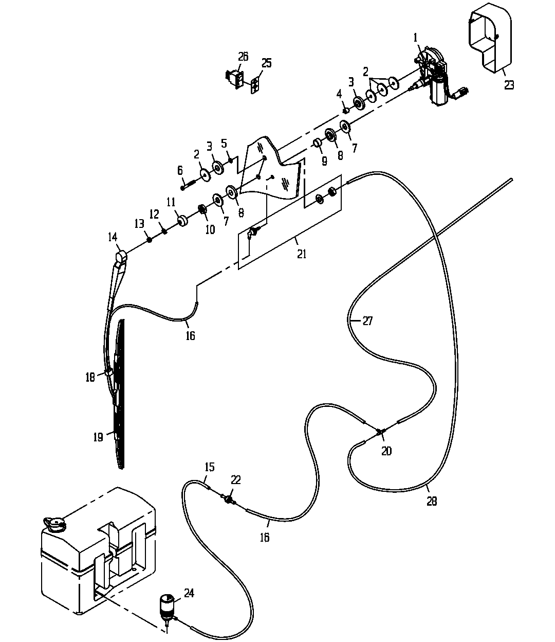 FIELD KIT, CAB GP, OPTIONAL SIDE WINDOW WIPER