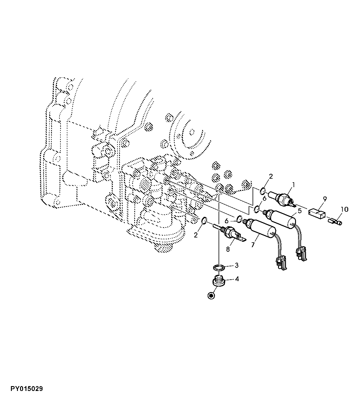 ELECTRICAL PARTS, CLUTCH HOUSING (WITH OPEN OPERATOR'S STATION)