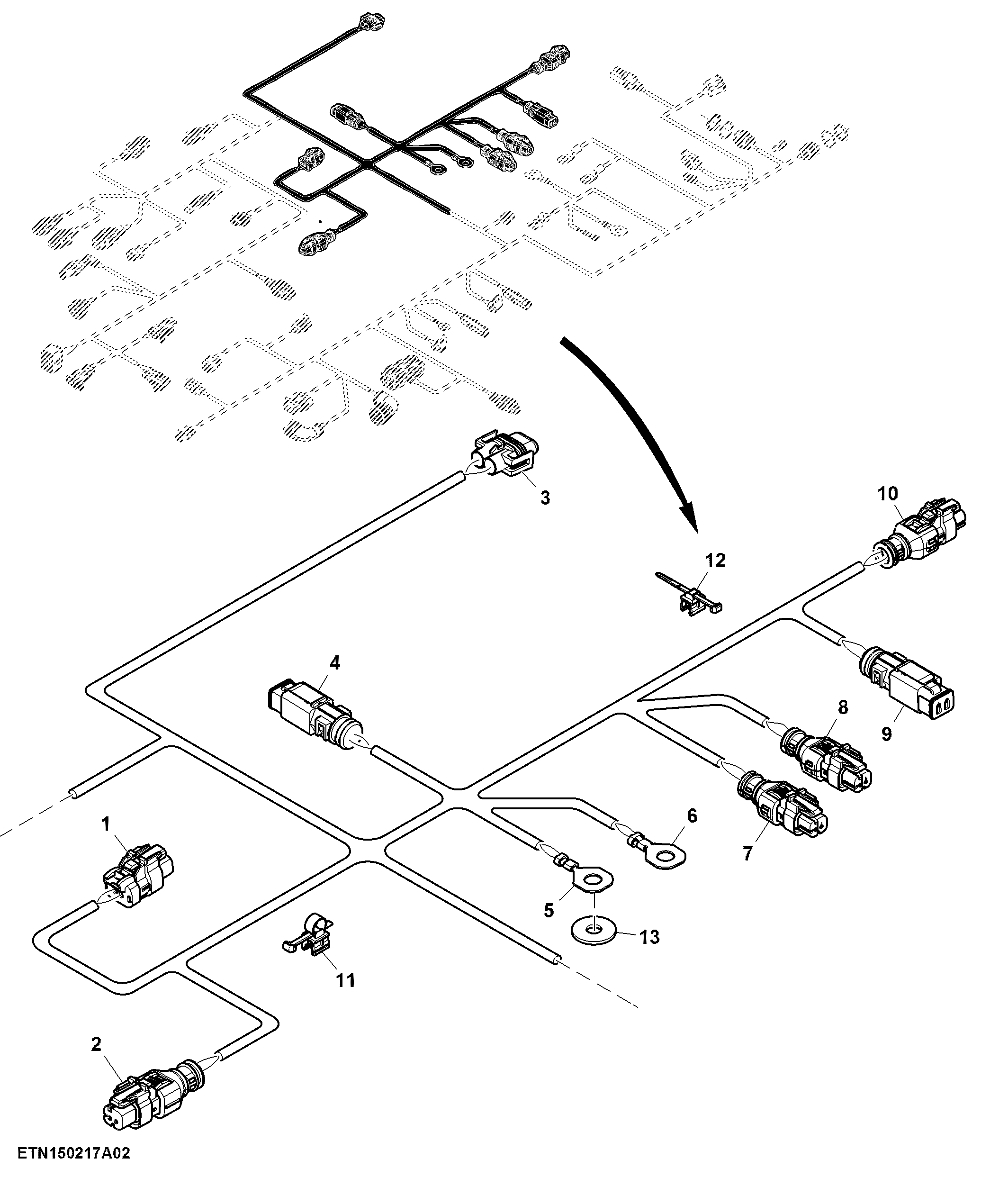 Engine Wiring Harness, Final Tier 4 (2 of 4) (795001 - )