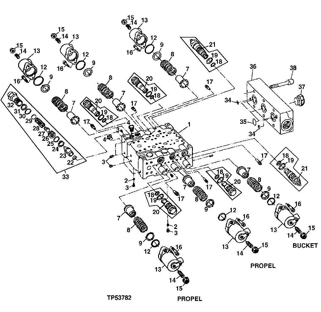 MONOBLOCK CONTROL VALVE ASSEMBLY (556936 - )