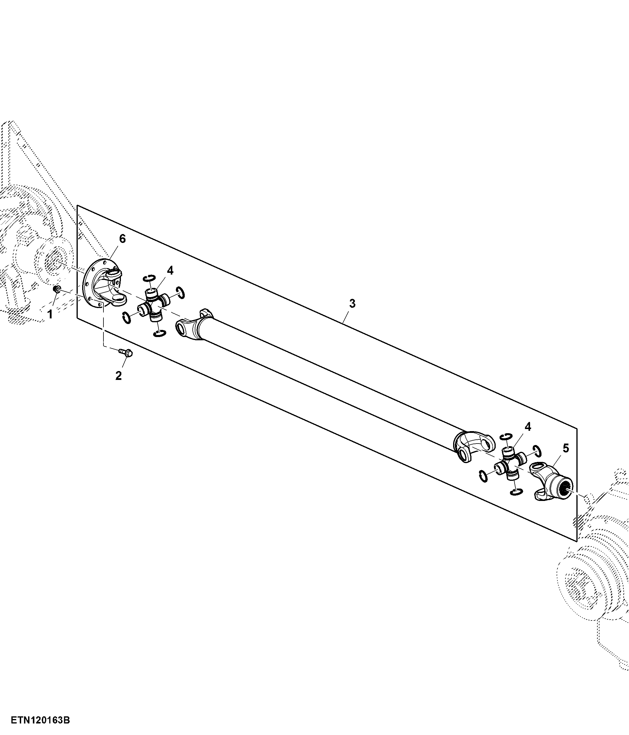 Primary Countershaft U-Joint and Driveshaft