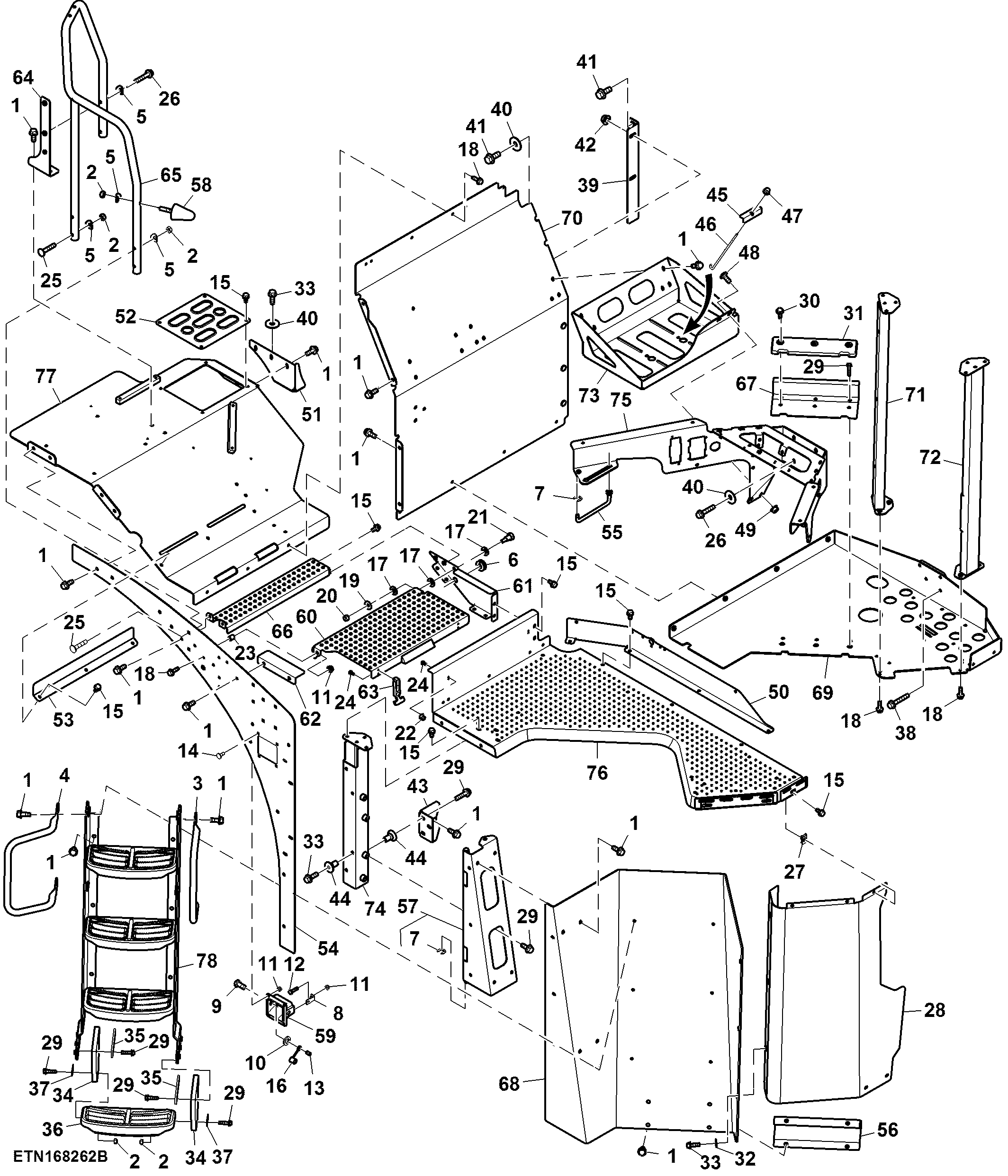 Step, LH Platform, T2/ T3/ IT4 Engine (054000 - 056100)