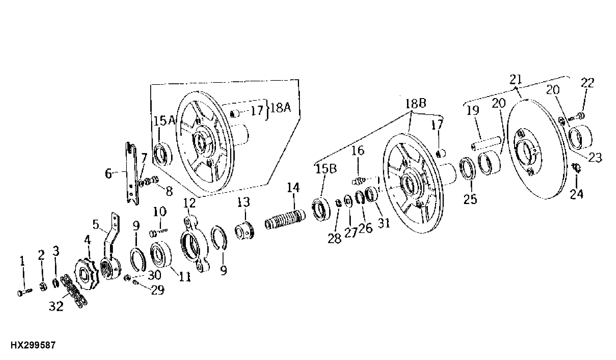 CYLINDER DRIVE SHEAVES (ON PRIMARY COUNTERSHAFT)