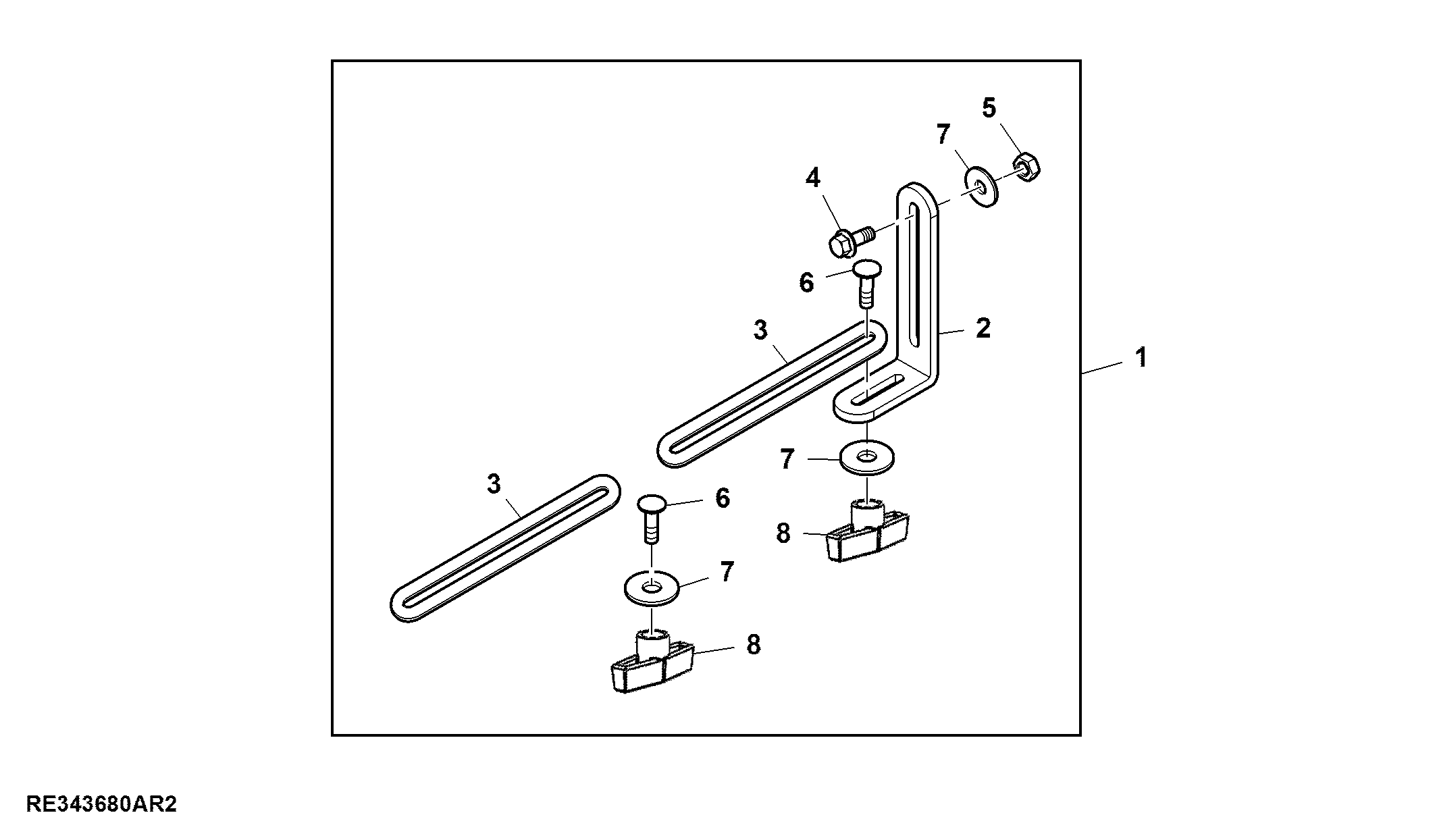Accessory Mounting Bracket Kit, Short RH Front or Rear