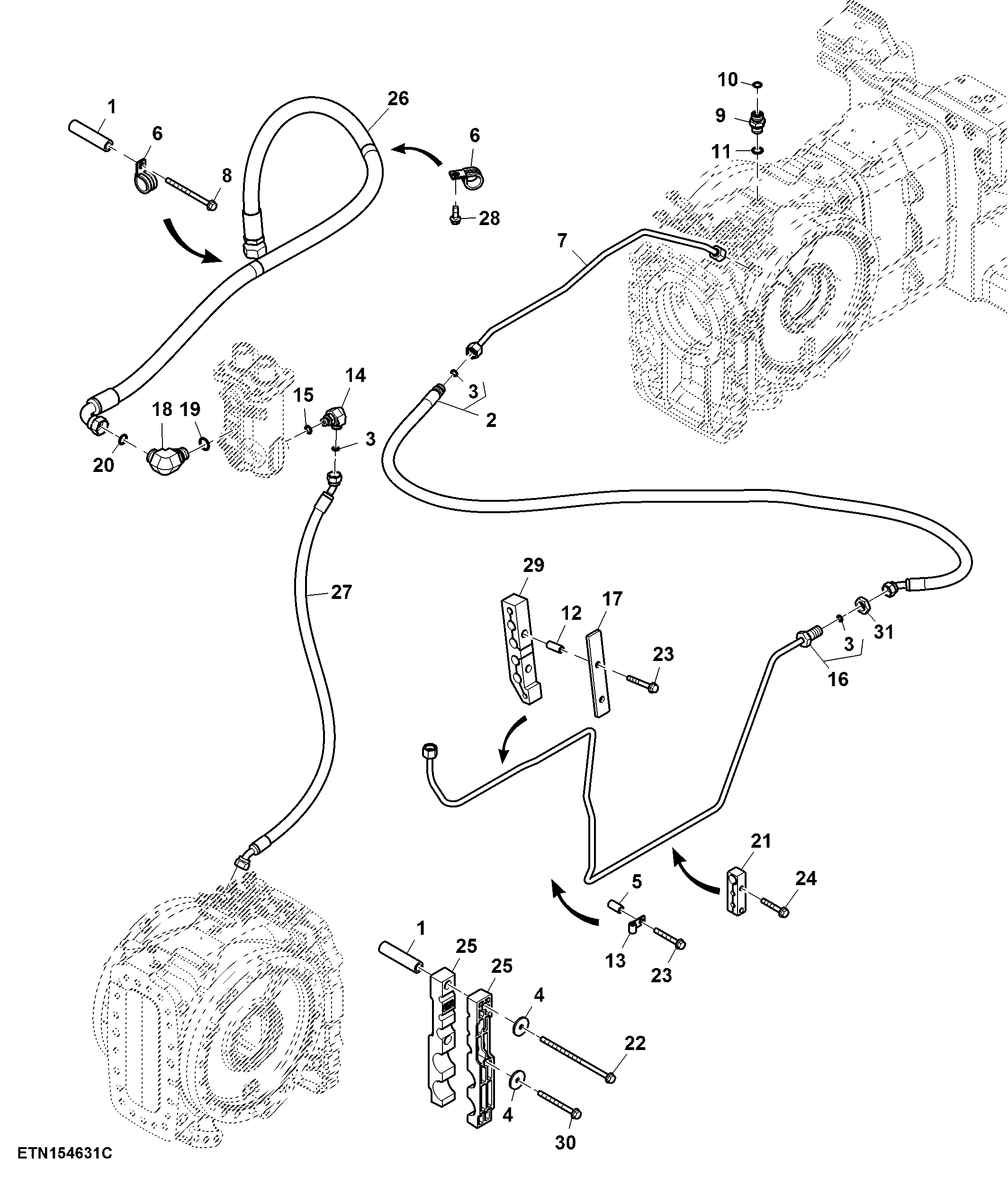 Rear Brake Lines, W/ High Flow SCV (For Scraper) ( - 804100)