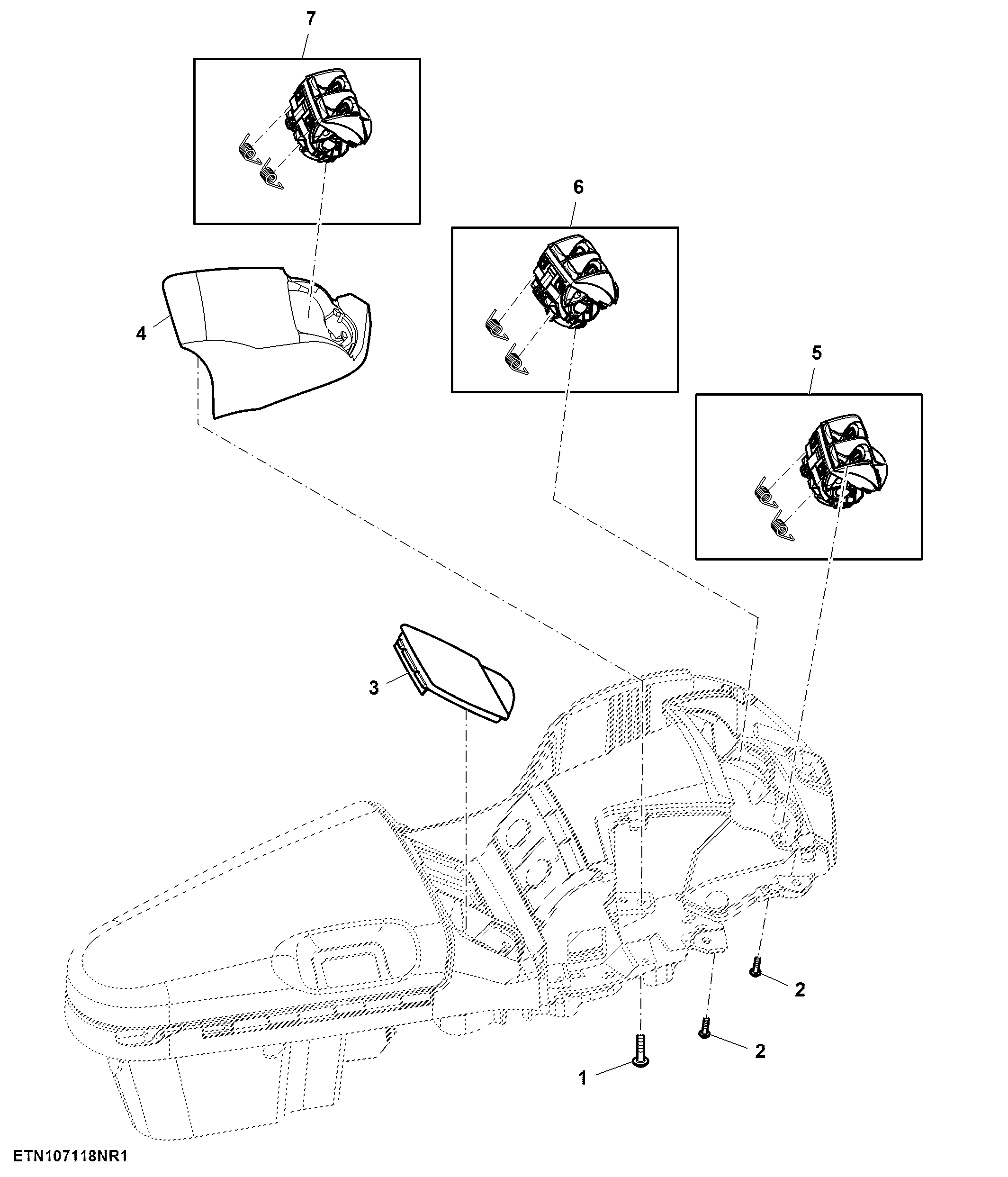 Control, Rear Hitch and 5 Rear SCV, W/O Joystick and Front Hitch, CommandARM™