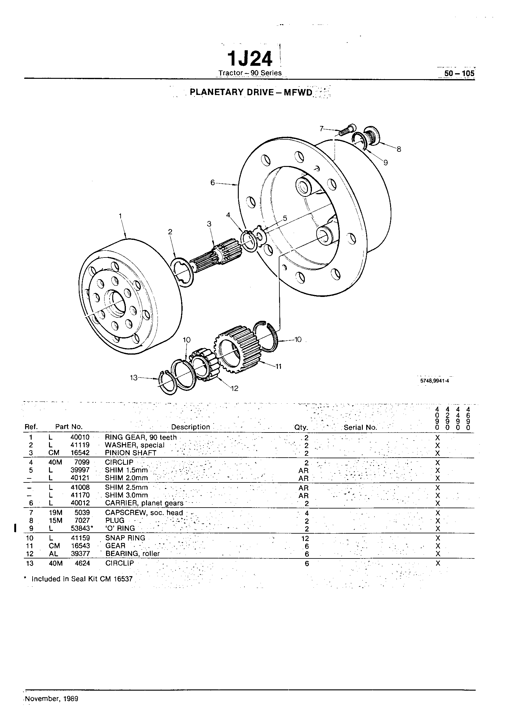 Power Train Planetary Drive - MFWD